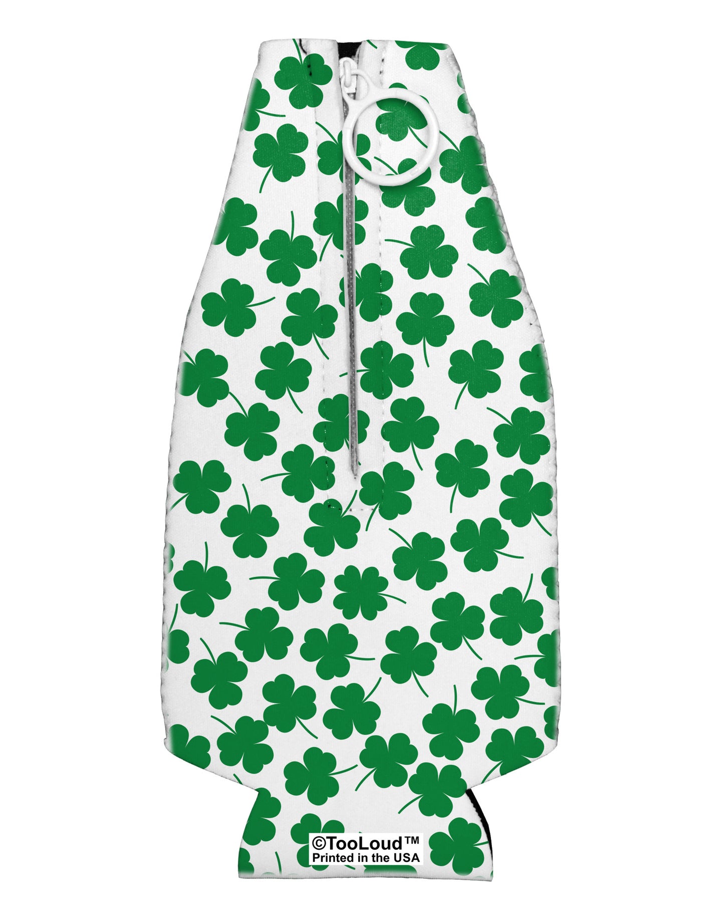 Find the 4 Leaf Clover Shamrocks Collapsible Neoprene Bottle Insulator All Over Print-Bottle Insulator-TooLoud-White-Davson Sales