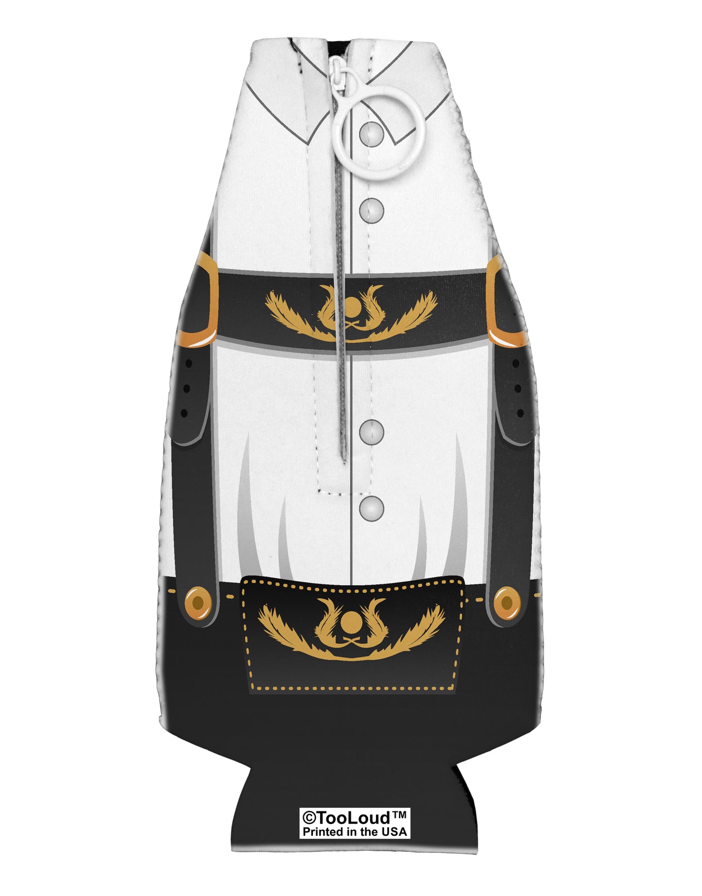 Lederhosen Costume Black Collapsible Neoprene Bottle Insulator All Over Print by TooLoud-TooLoud-White-Davson Sales