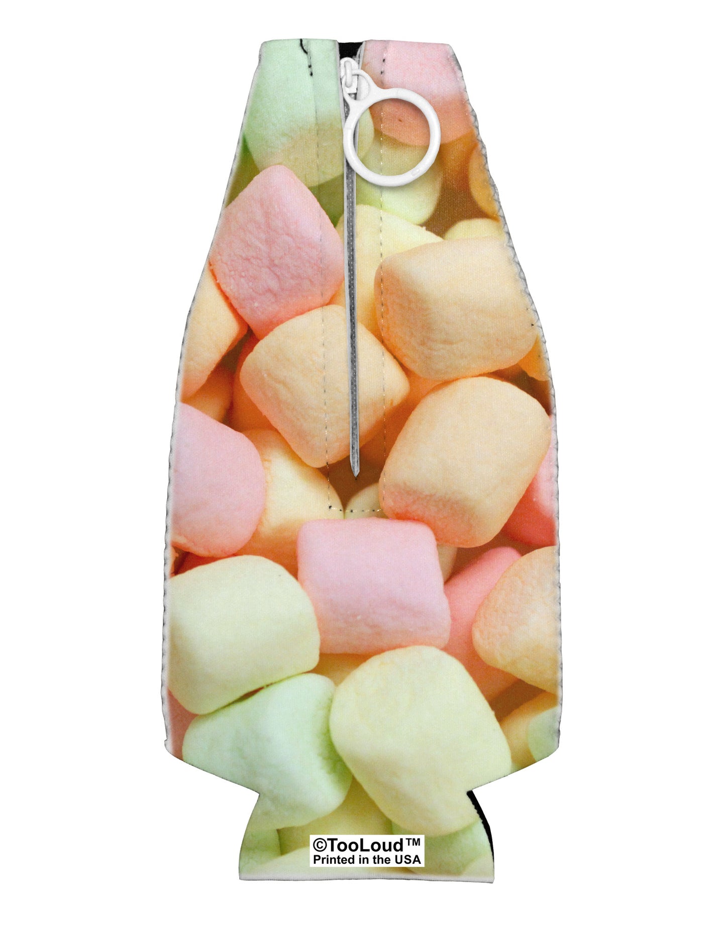 Marshmallows All Over Collapsible Neoprene Bottle Insulator All Over Print-Bottle Insulator-TooLoud-White-Davson Sales