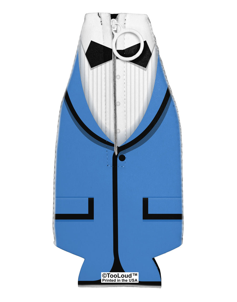 Blue Tuxedo Suit Costume Collapsible Neoprene Bottle Insulator All Over Print-Bottle Insulator-TooLoud-White-Davson Sales