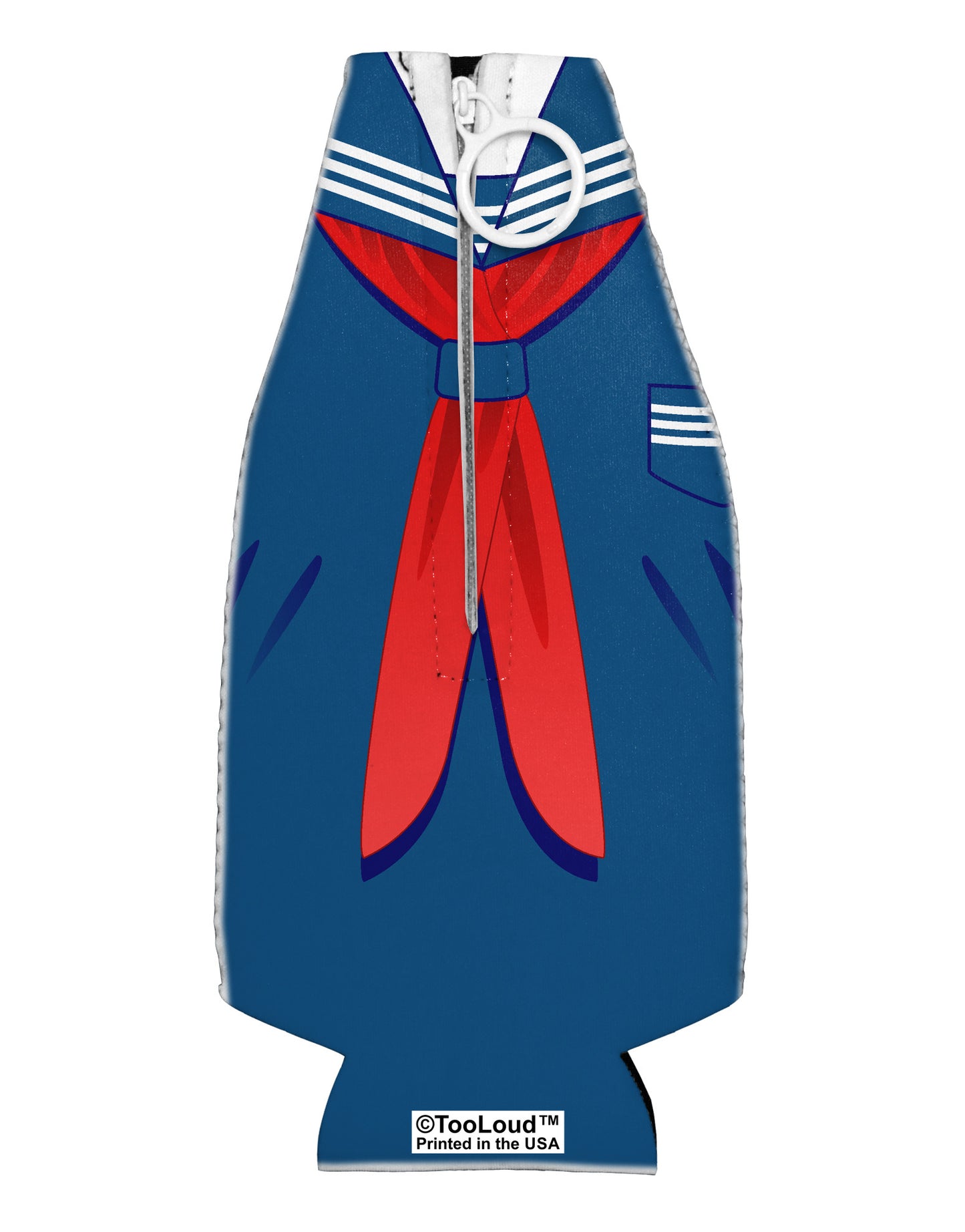 School Uniform Costume - Blue Collapsible Neoprene Bottle Insulator All Over Print-Bottle Insulator-TooLoud-White-Davson Sales