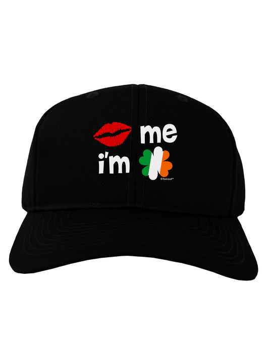 Kiss and Irish Flag Shamrock - Kiss Me I'm Irish Adult Dark Baseball Cap Hat by TooLoud-Baseball Cap-TooLoud-Black-One Size-Davson Sales