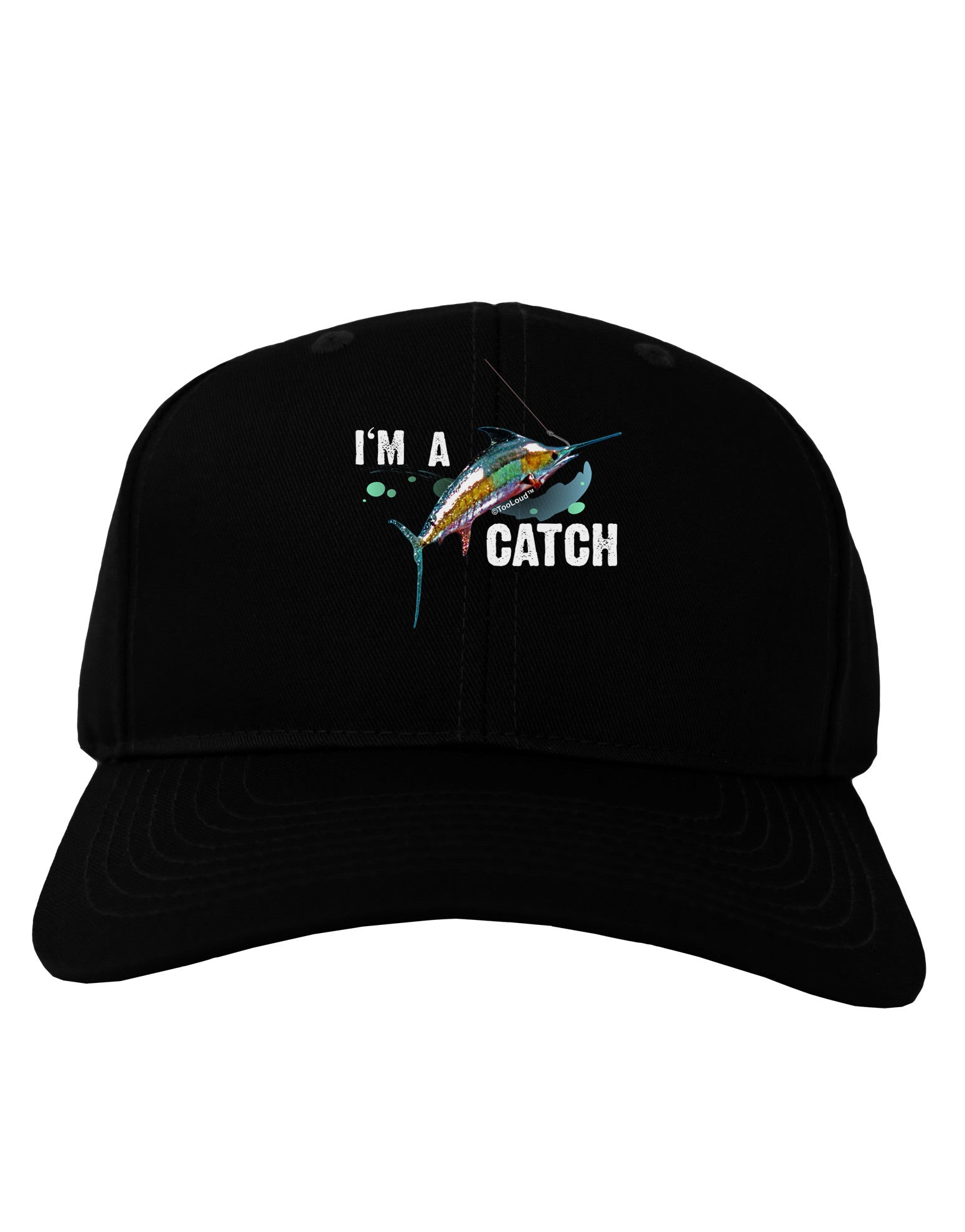I'm A Catch Swordfish Adult Dark Baseball Cap Hat-Baseball Cap-TooLoud-Black-One Size-Davson Sales
