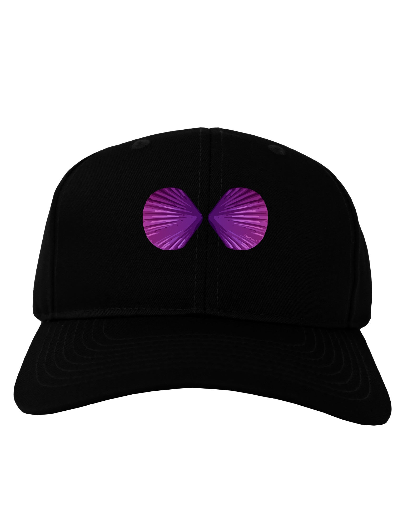 Mermaid Shell Bra Purple Adult Dark Baseball Cap Hat by TooLoud-Baseball Cap-TooLoud-Black-One Size-Davson Sales