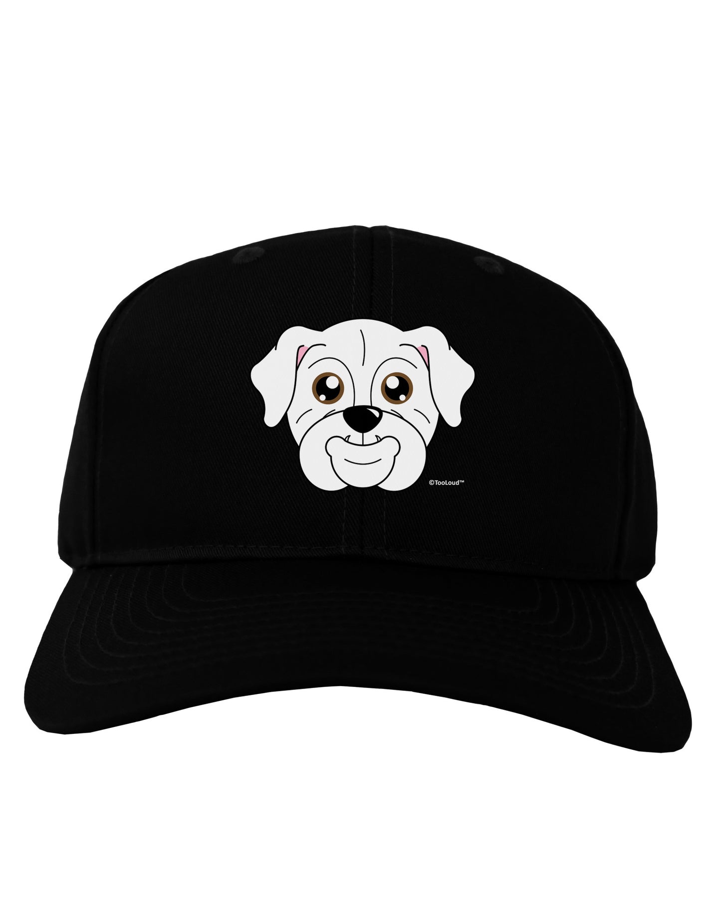 Cute Bulldog - White Adult Dark Baseball Cap Hat by TooLoud-Baseball Cap-TooLoud-Black-One Size-Davson Sales