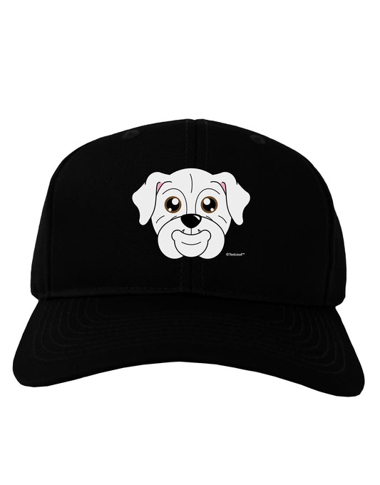 Cute Bulldog - White Adult Dark Baseball Cap Hat by TooLoud-Baseball Cap-TooLoud-Black-One Size-Davson Sales