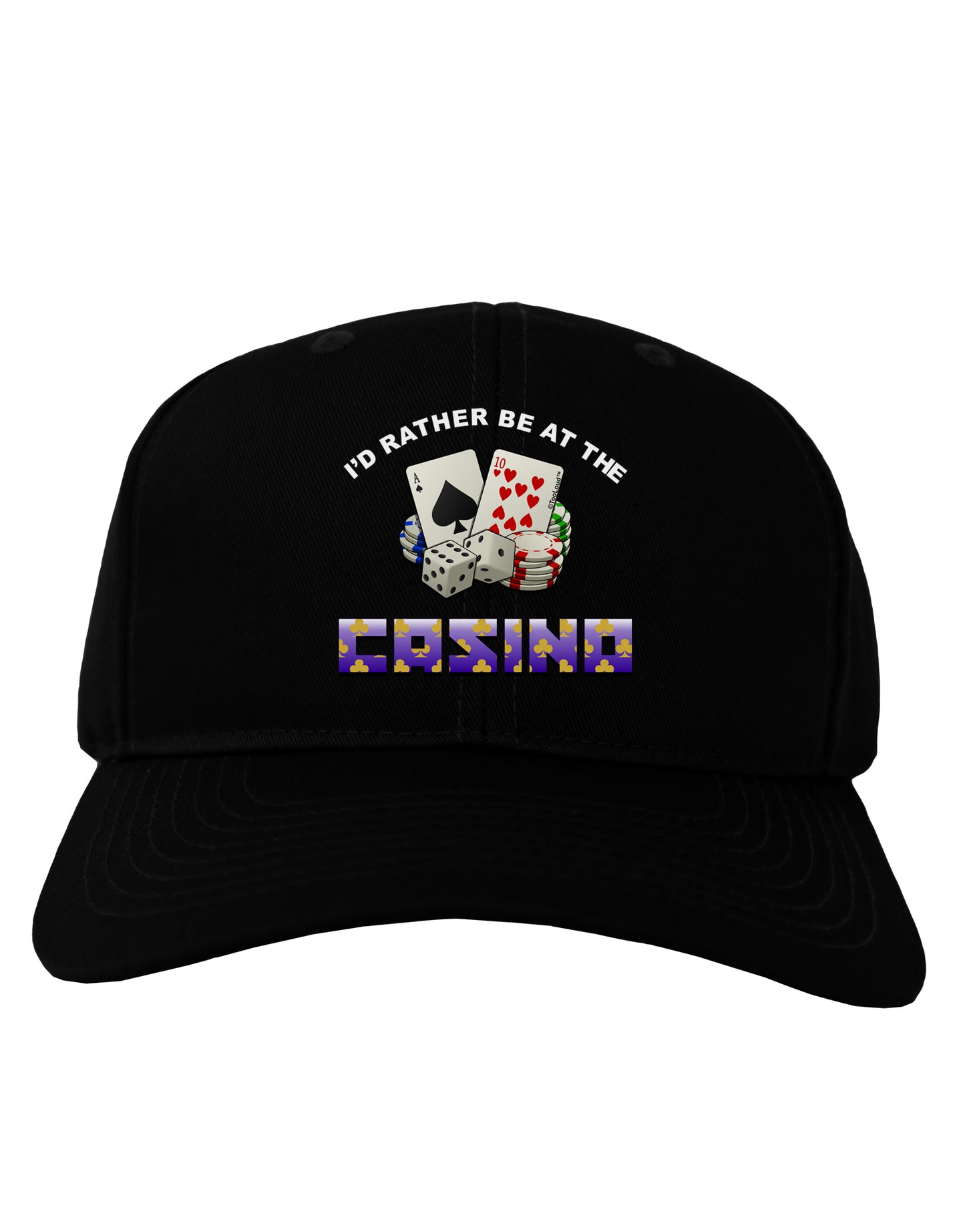 I'd Rather Be At The Casino Funny Adult Dark Baseball Cap Hat by TooLoud-Baseball Cap-TooLoud-Black-One Size-Davson Sales