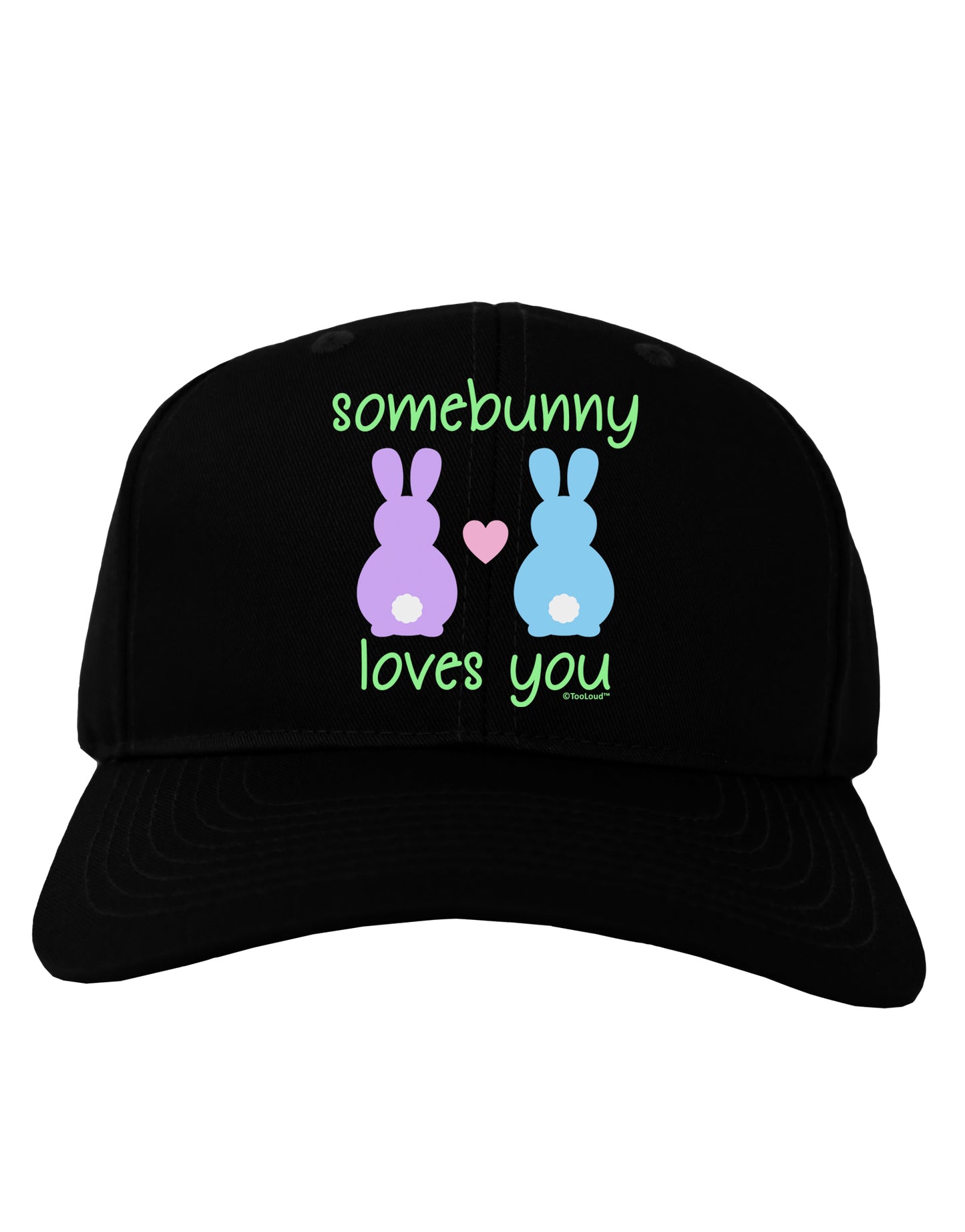 Somebunny Loves You Adult Dark Baseball Cap Hat by TooLoud-Baseball Cap-TooLoud-Black-One Size-Davson Sales