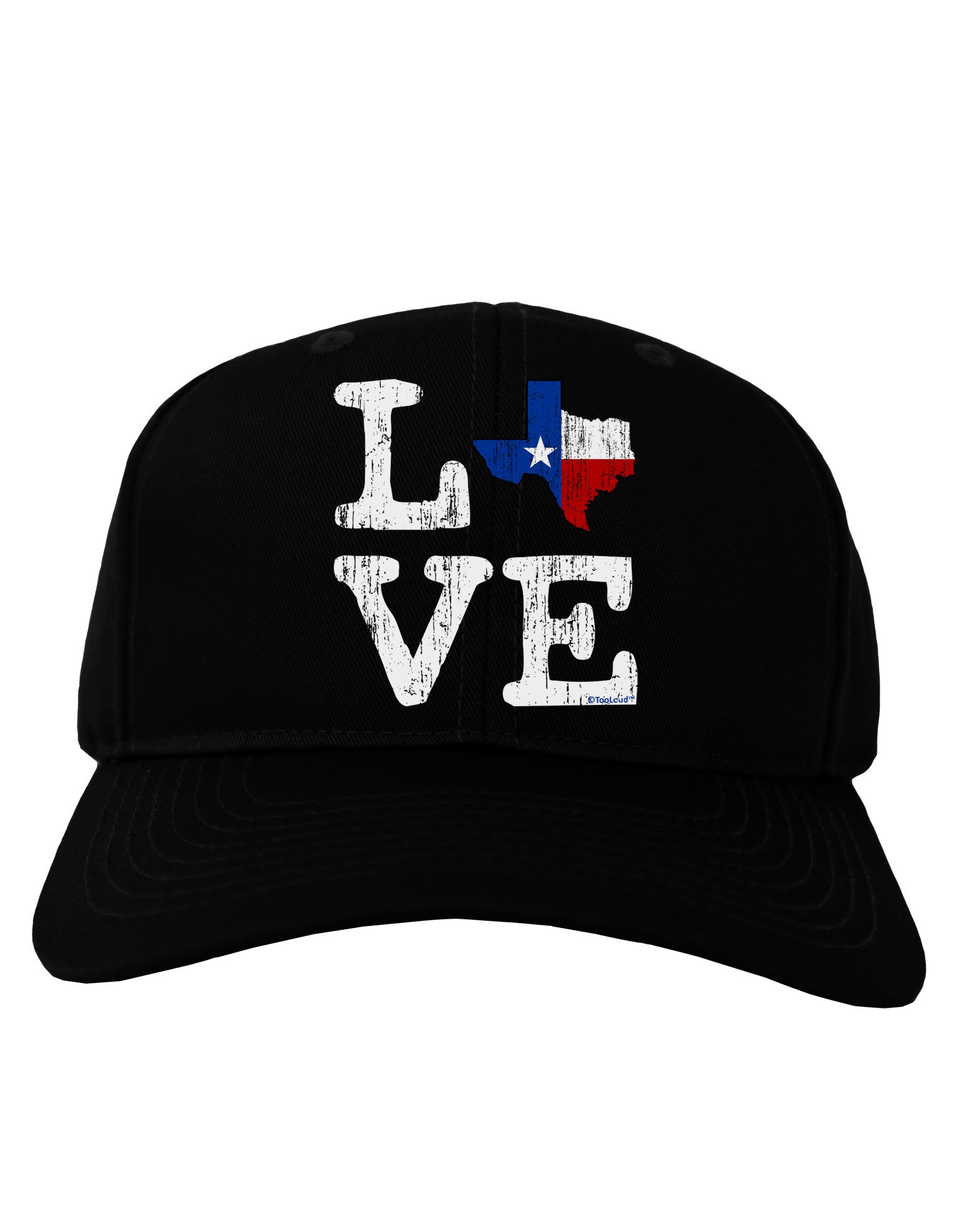 Texas Love Distressed Design Adult Dark Baseball Cap Hat by TooLoud-Baseball Cap-TooLoud-Black-One Size-Davson Sales