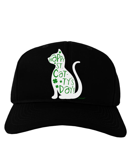 Happy St. Catty's Day - St. Patrick's Day Cat Adult Dark Baseball Cap Hat by TooLoud-Baseball Cap-TooLoud-Black-One Size-Davson Sales