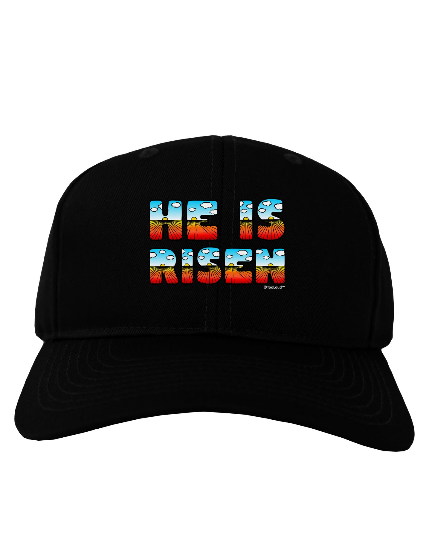 He Is Risen - Easter - Sunrise Letters Adult Dark Baseball Cap Hat-Baseball Cap-TooLoud-Black-One Size-Davson Sales