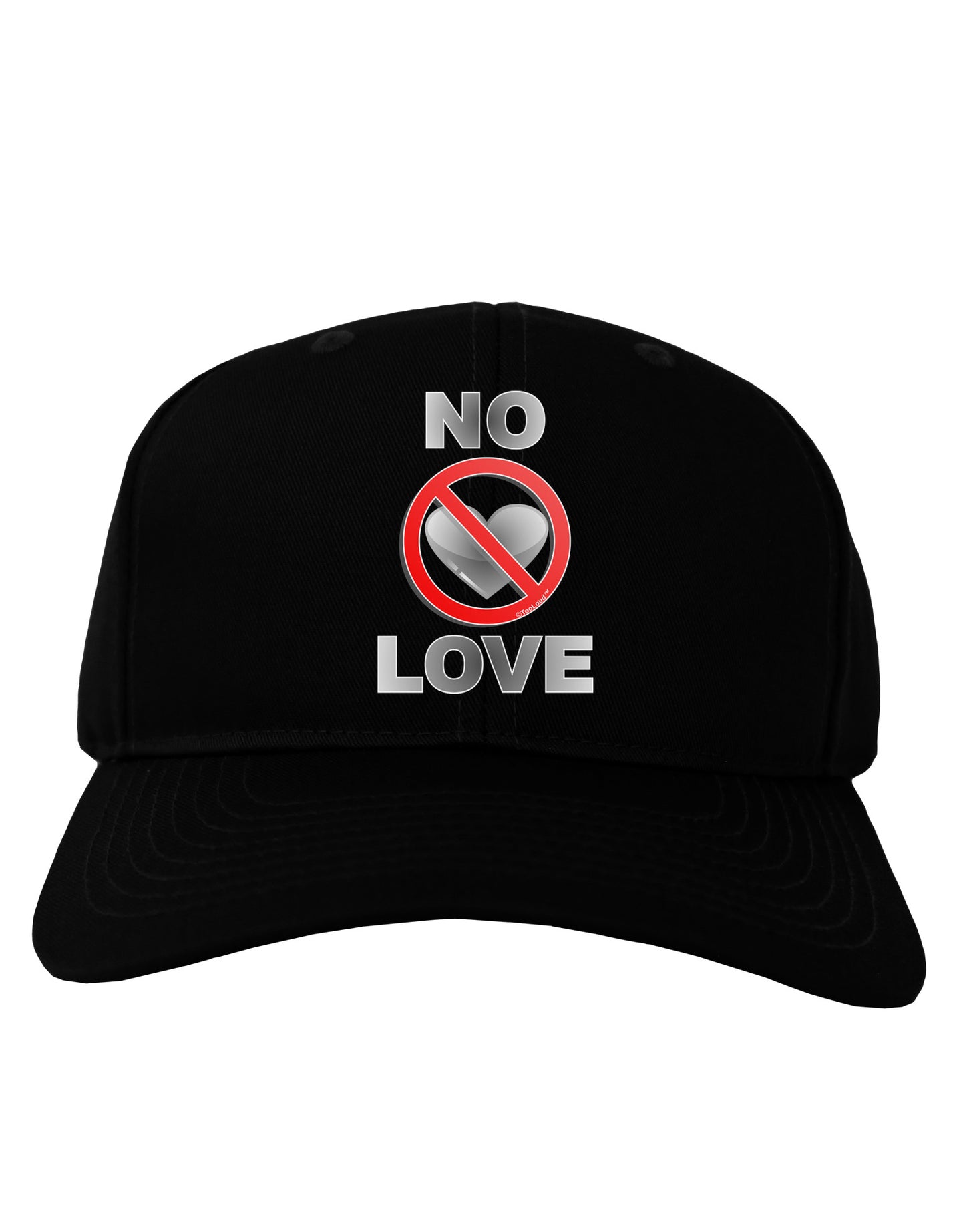 No Love Symbol with Text Adult Dark Baseball Cap Hat-Baseball Cap-TooLoud-Black-One Size-Davson Sales