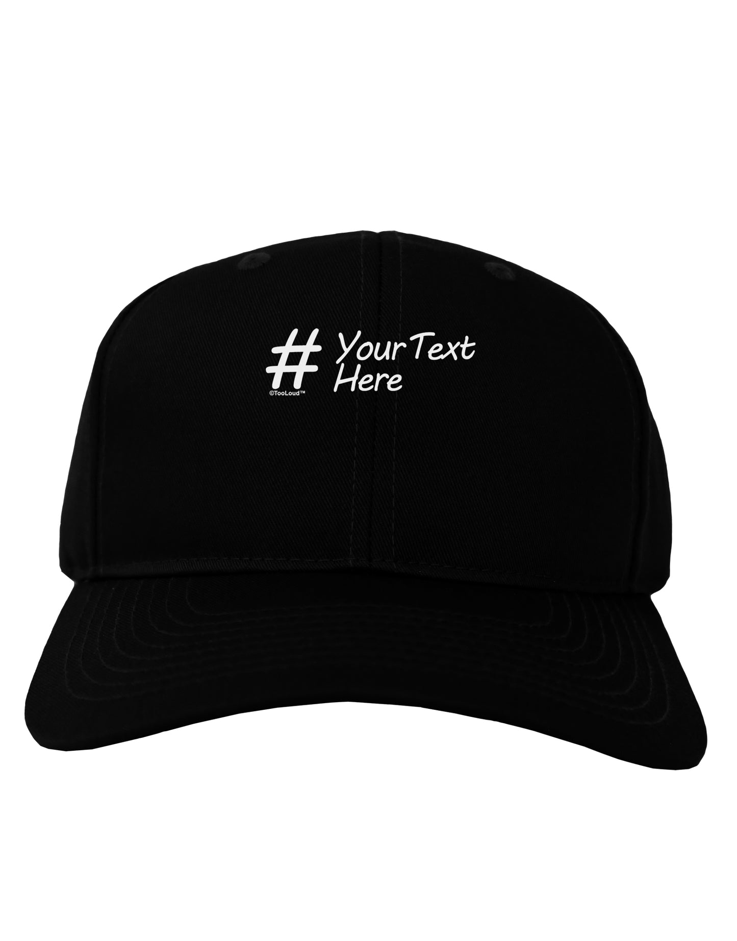Personalized Hashtag Adult Dark Baseball Cap Hat by TooLoud-Baseball Cap-TooLoud-Black-One Size-Davson Sales
