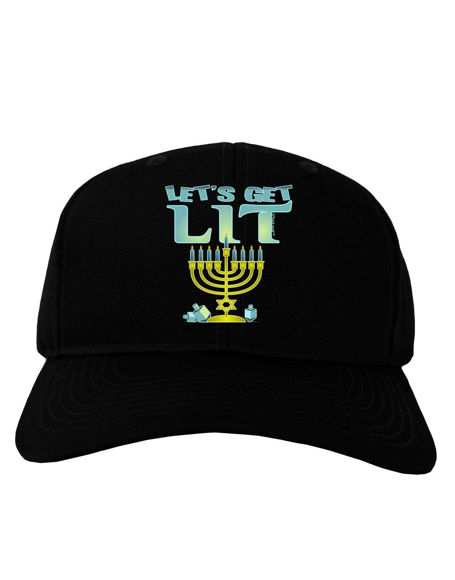 Let's Get Lit Menorah Adult Dark Baseball Cap Hat-Baseball Cap-TooLoud-Black-One Size-Davson Sales