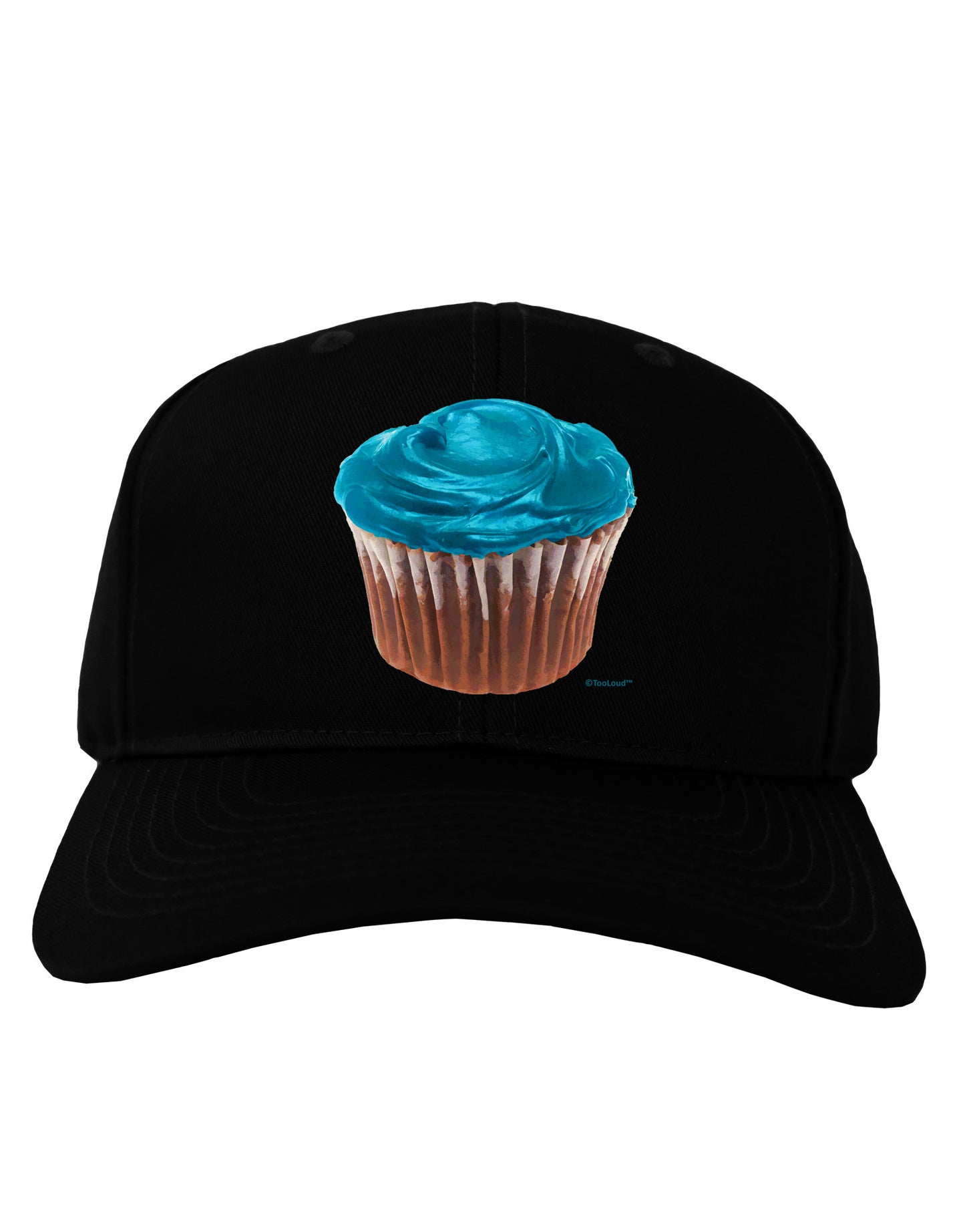 Giant Bright Turquoise Cupcake Adult Dark Baseball Cap Hat by TooLoud-Baseball Cap-TooLoud-Black-One Size-Davson Sales