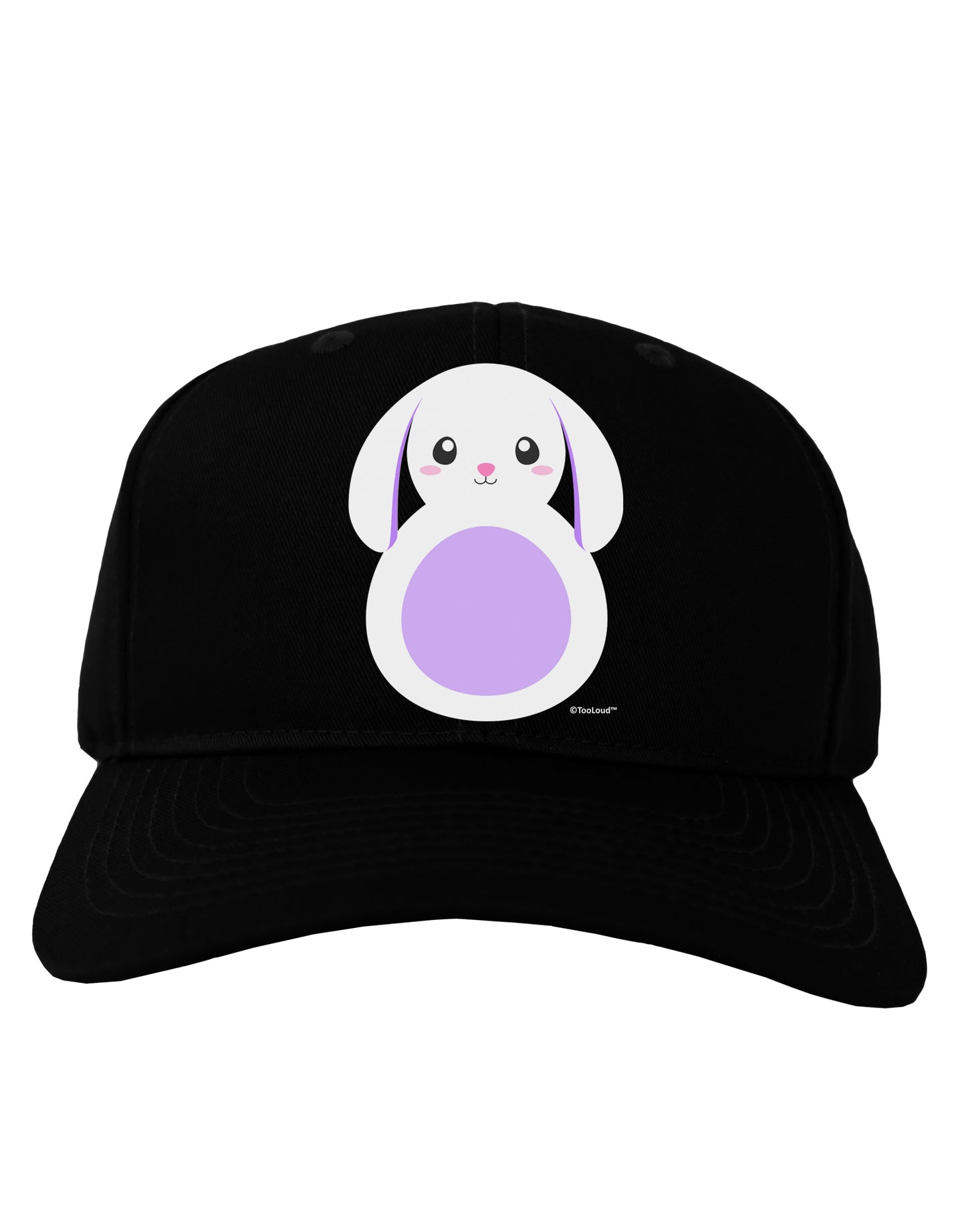 Cute Bunny with Floppy Ears - Purple Adult Dark Baseball Cap Hat by TooLoud-Baseball Cap-TooLoud-Black-One Size-Davson Sales