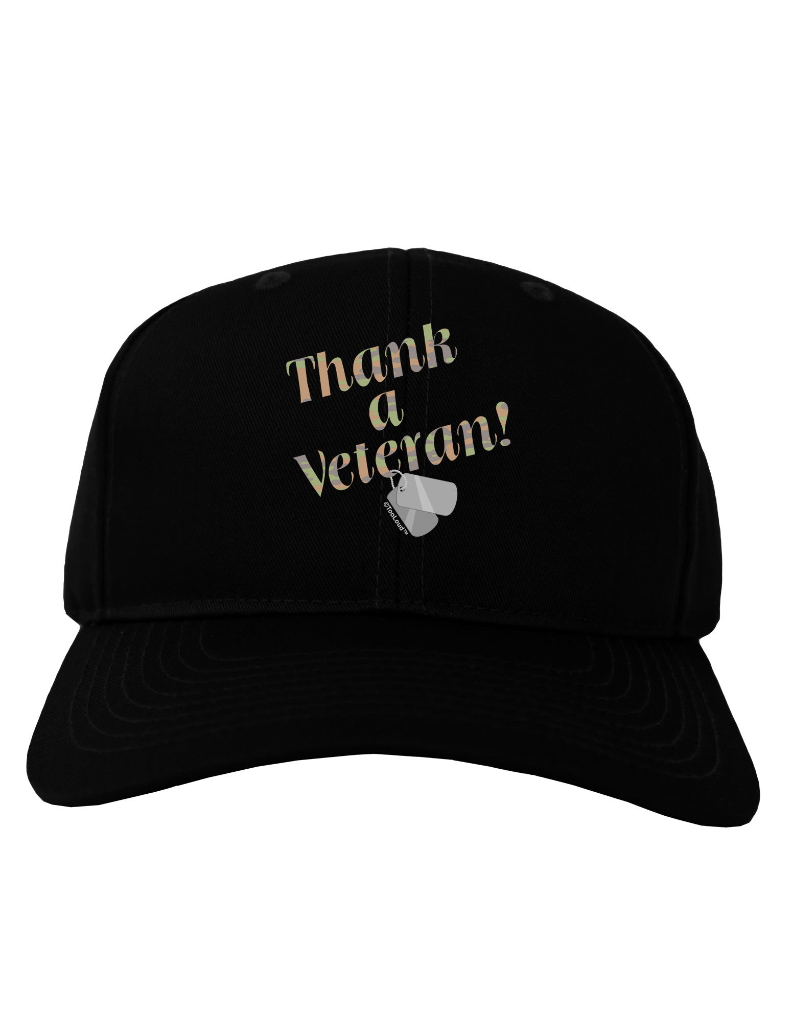 Thank A Veteran Adult Dark Baseball Cap Hat-Baseball Cap-TooLoud-Black-One Size-Davson Sales