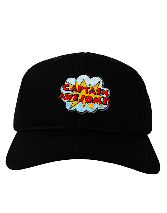 Captain Awesome - Superhero Style Adult Dark Baseball Cap Hat by TooLoud-Baseball Cap-TooLoud-Black-One Size-Davson Sales