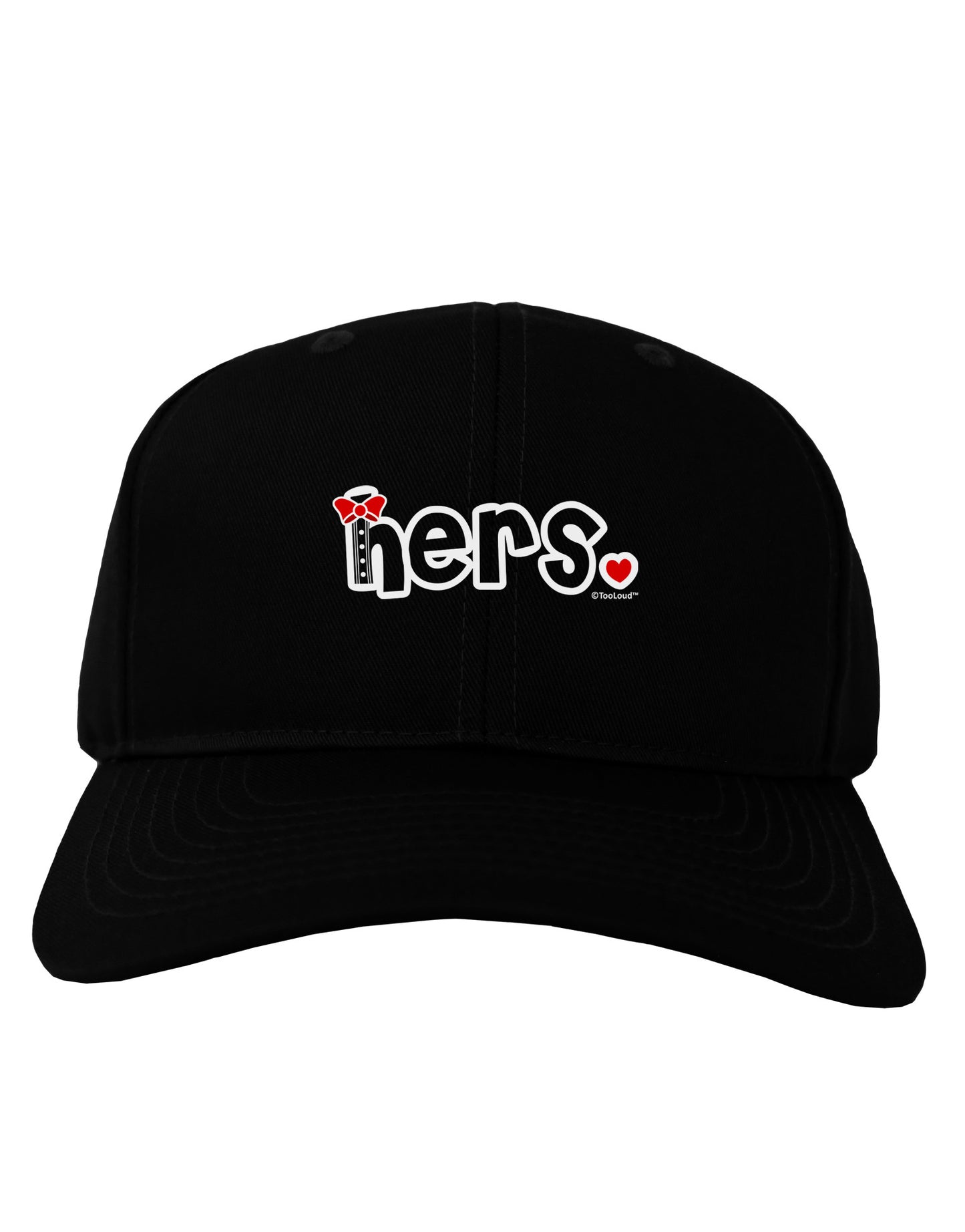 Matching His and Hers Design - Hers - Red Bow Tie Adult Dark Baseball Cap Hat by TooLoud-Baseball Cap-TooLoud-Black-One Size-Davson Sales