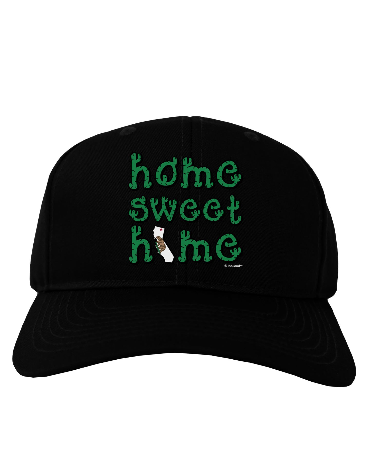 Home Sweet Home - California - Cactus and State Flag Adult Dark Baseball Cap Hat by TooLoud-Baseball Cap-TooLoud-Black-One Size-Davson Sales