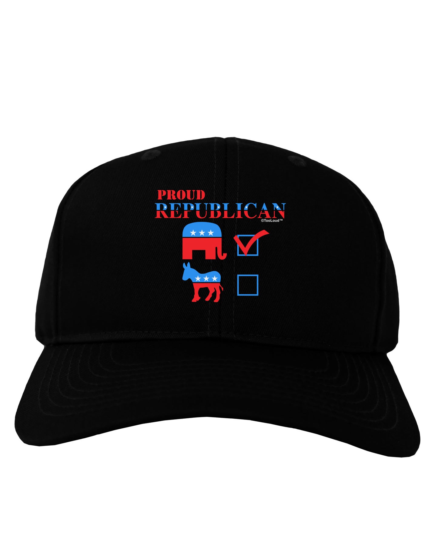 Proud Republican Checkmark Adult Dark Baseball Cap Hat-Baseball Cap-TooLoud-Black-One Size-Davson Sales