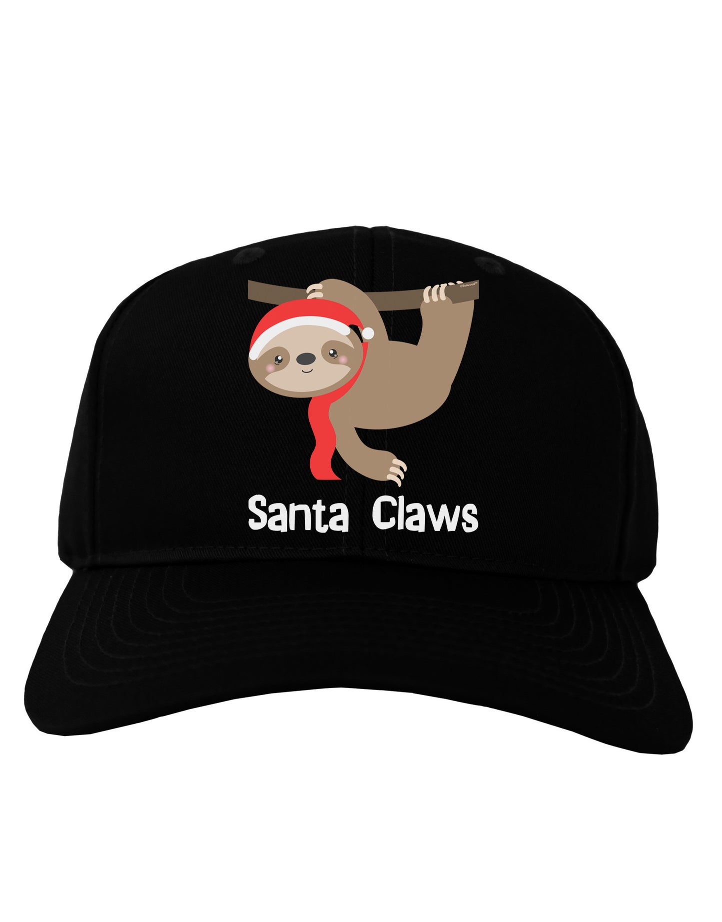 Cute Christmas Sloth - Santa Claws Adult Dark Baseball Cap Hat by TooLoud-Baseball Cap-TooLoud-Black-One Size-Davson Sales