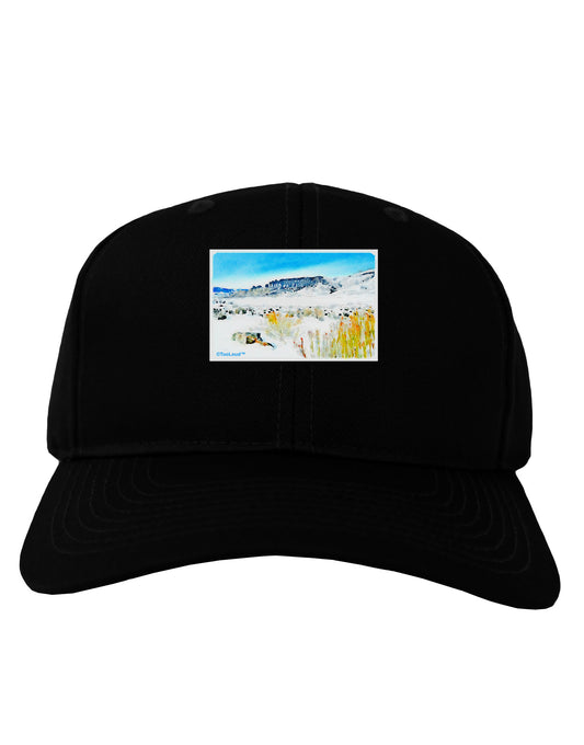 CO Snow Scene Watercolor Adult Dark Baseball Cap Hat-Baseball Cap-TooLoud-Black-One Size-Davson Sales