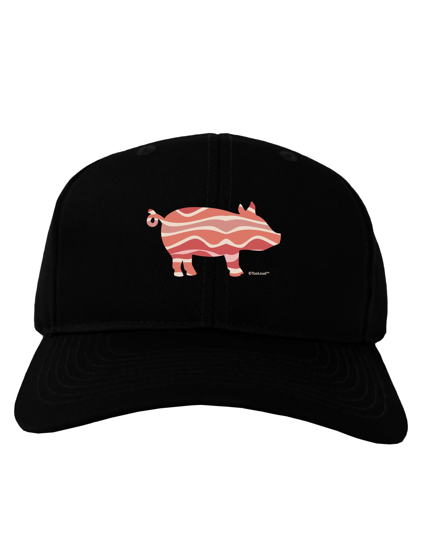 Bacon Pig Silhouette Adult Dark Baseball Cap Hat by TooLoud-Baseball Cap-TooLoud-Black-One Size-Davson Sales