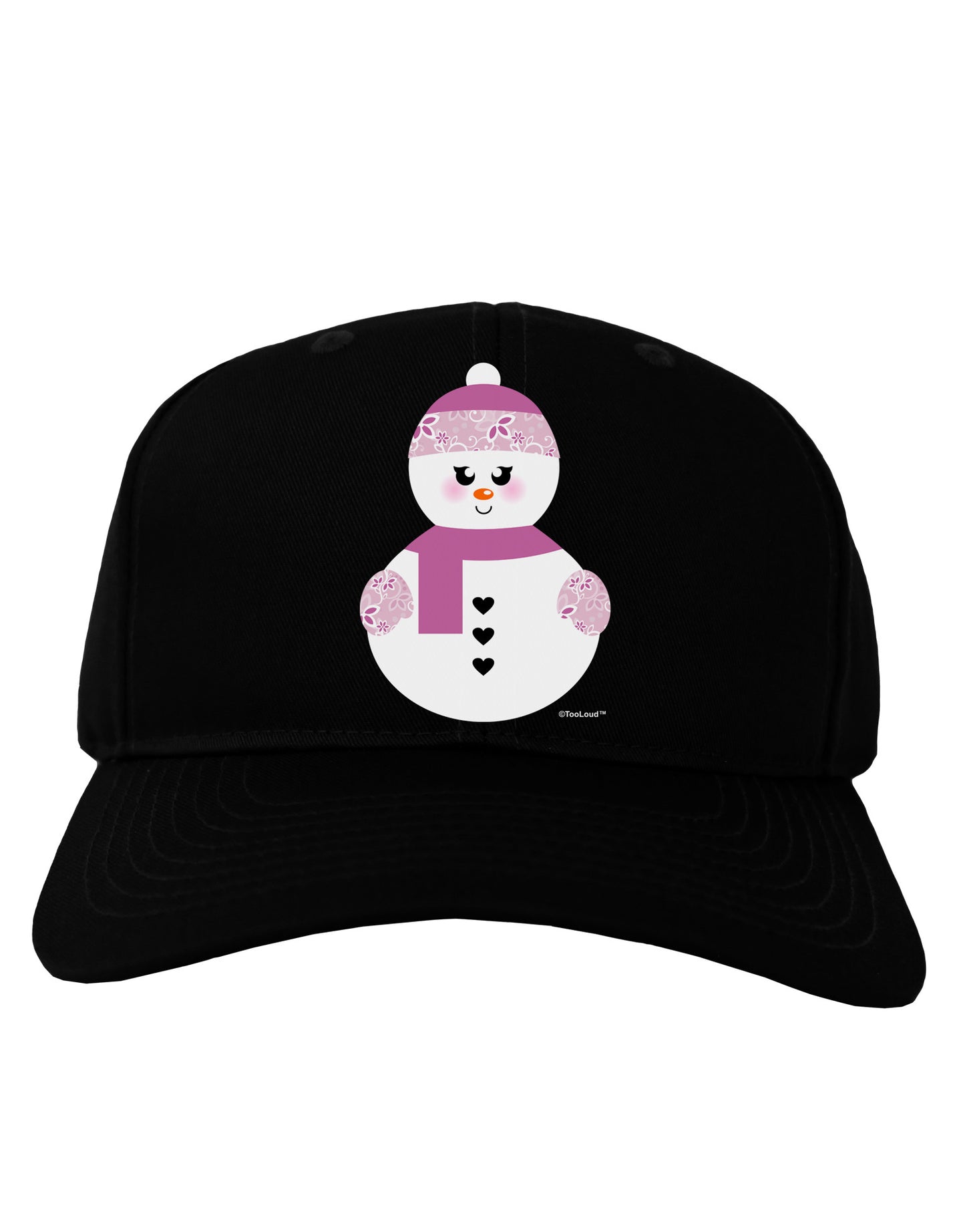 Cute Girl Snowman - Christmas Adult Dark Baseball Cap Hat by TooLoud-Baseball Cap-TooLoud-Black-One Size-Davson Sales