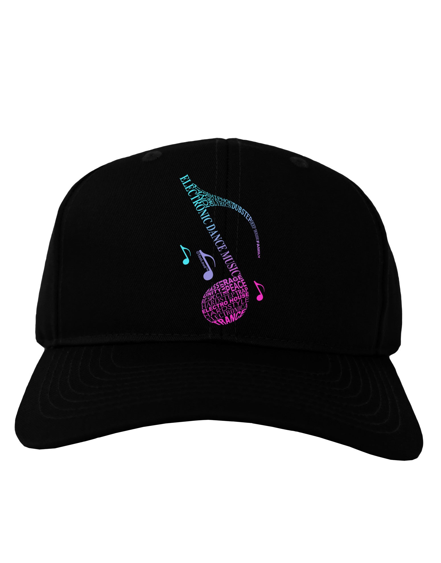 Music Note Typography Adult Dark Baseball Cap Hat-Baseball Cap-TooLoud-Black-One Size-Davson Sales