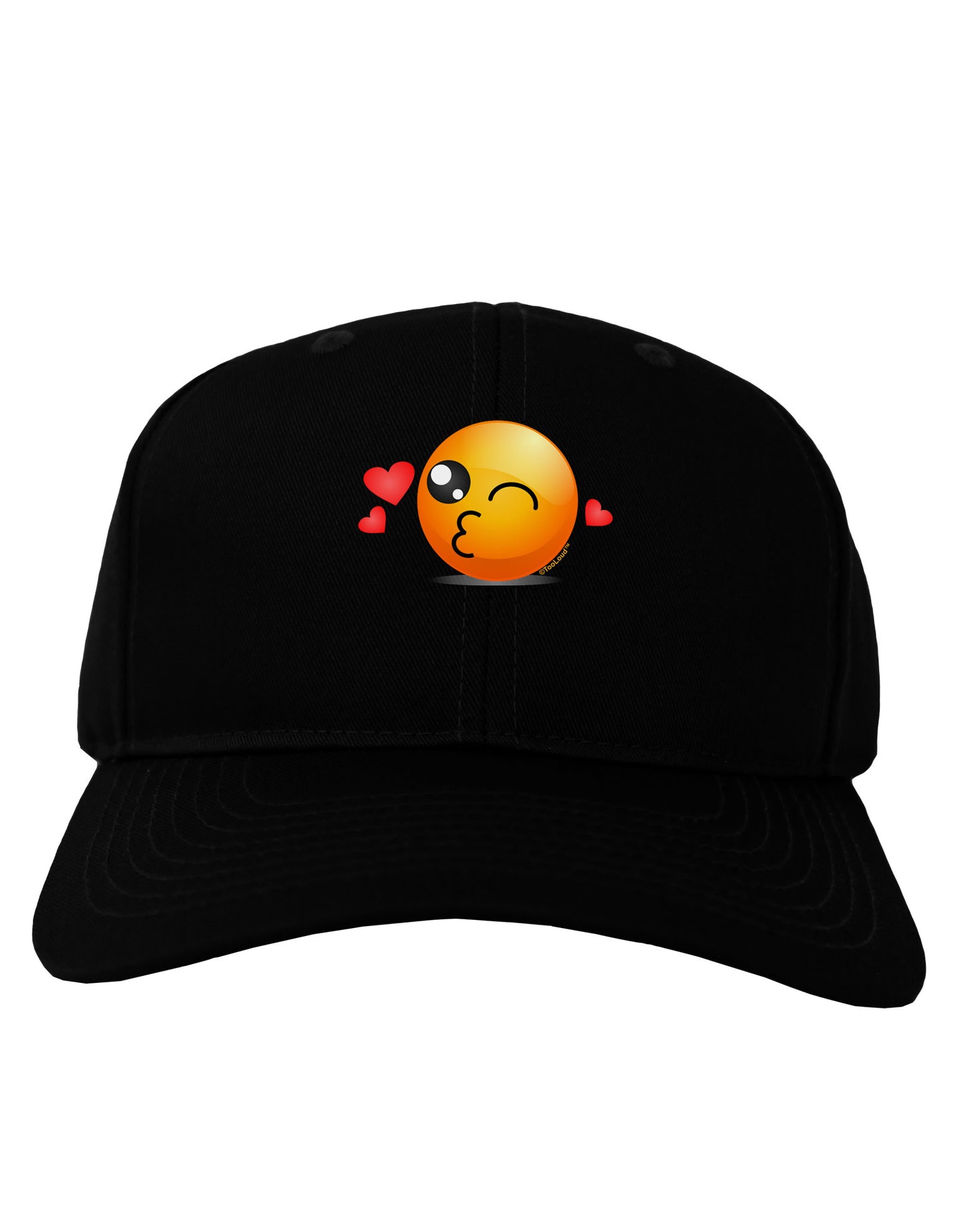 Kissy Face Emoji Adult Dark Baseball Cap Hat-Baseball Cap-TooLoud-Black-One Size-Davson Sales