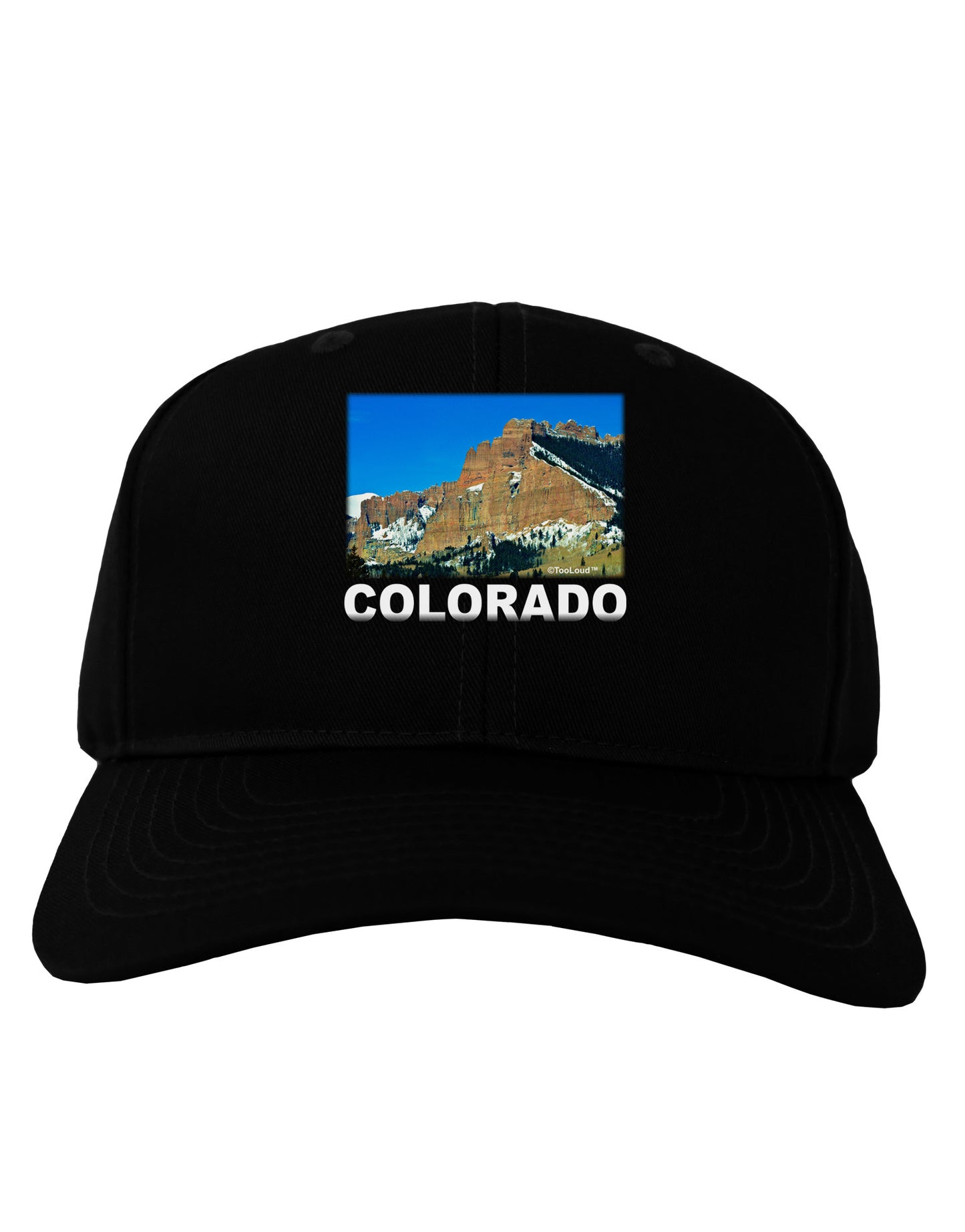 Colorado Snowy Mountains Text Adult Dark Baseball Cap Hat-Baseball Cap-TooLoud-Black-One Size-Davson Sales