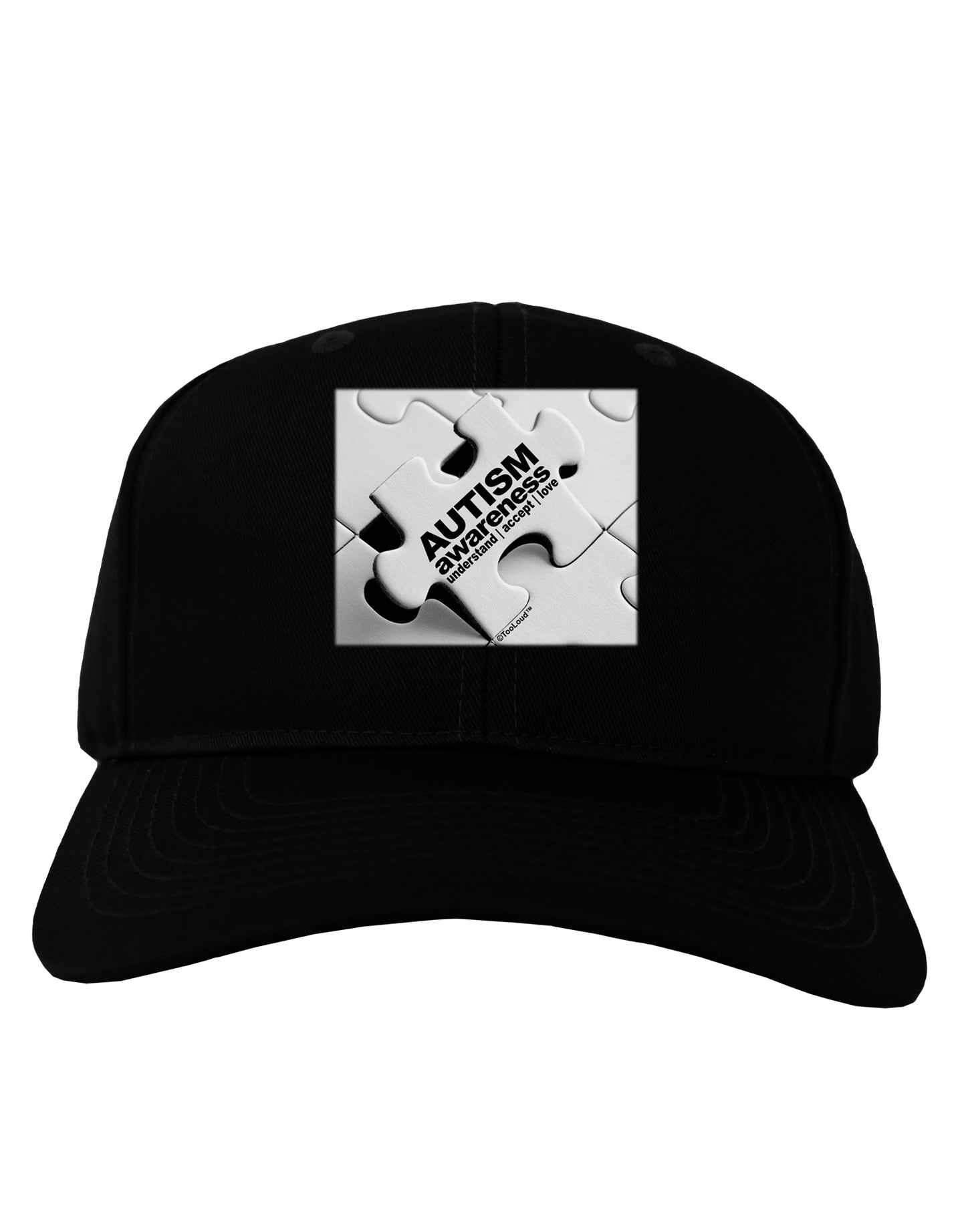 Autism Awareness - Puzzle Black & White Adult Dark Baseball Cap Hat-Baseball Cap-TooLoud-Black-One Size-Davson Sales
