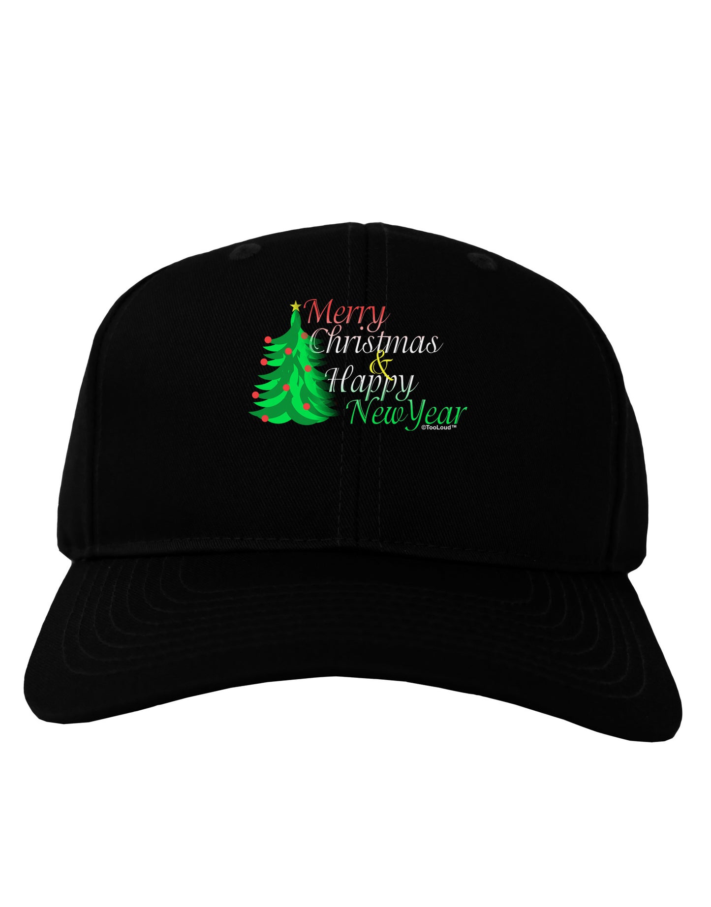 Merry Christmas & Happy New Year Adult Dark Baseball Cap Hat-Baseball Cap-TooLoud-Black-One Size-Davson Sales