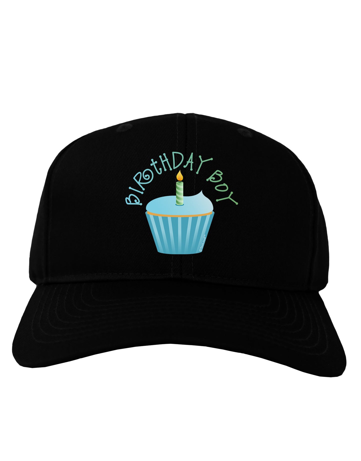 Birthday Boy - Candle Cupcake Adult Dark Baseball Cap Hat by TooLoud-Baseball Cap-TooLoud-Black-One Size-Davson Sales