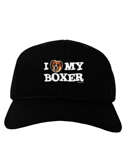 I Heart My Boxer Adult Dark Baseball Cap Hat by TooLoud-Baseball Cap-TooLoud-Black-One Size-Davson Sales