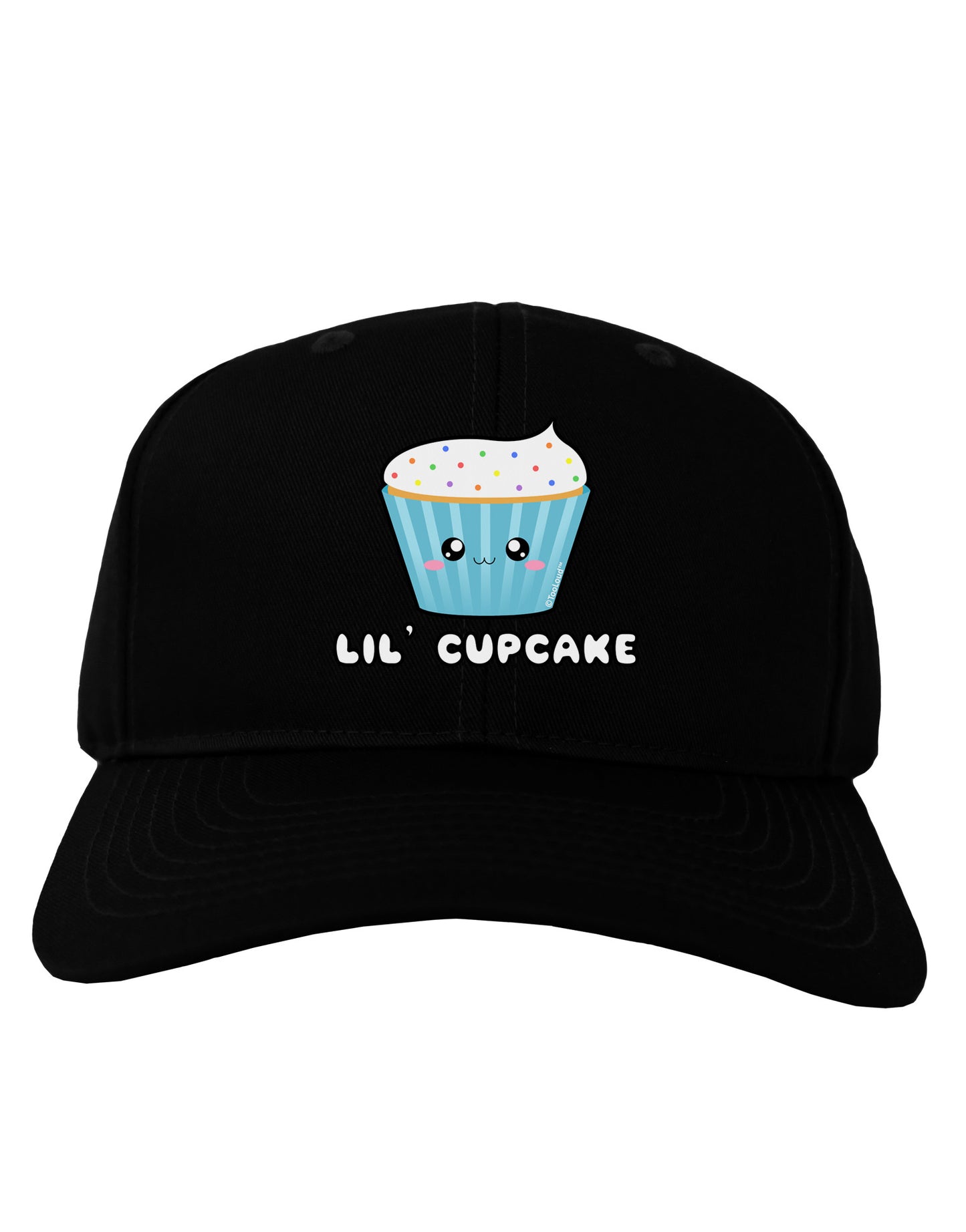 Cute Cupcake with Sprinkles - Lil Cupcake Adult Dark Baseball Cap Hat by TooLoud-Baseball Cap-TooLoud-Black-One Size-Davson Sales