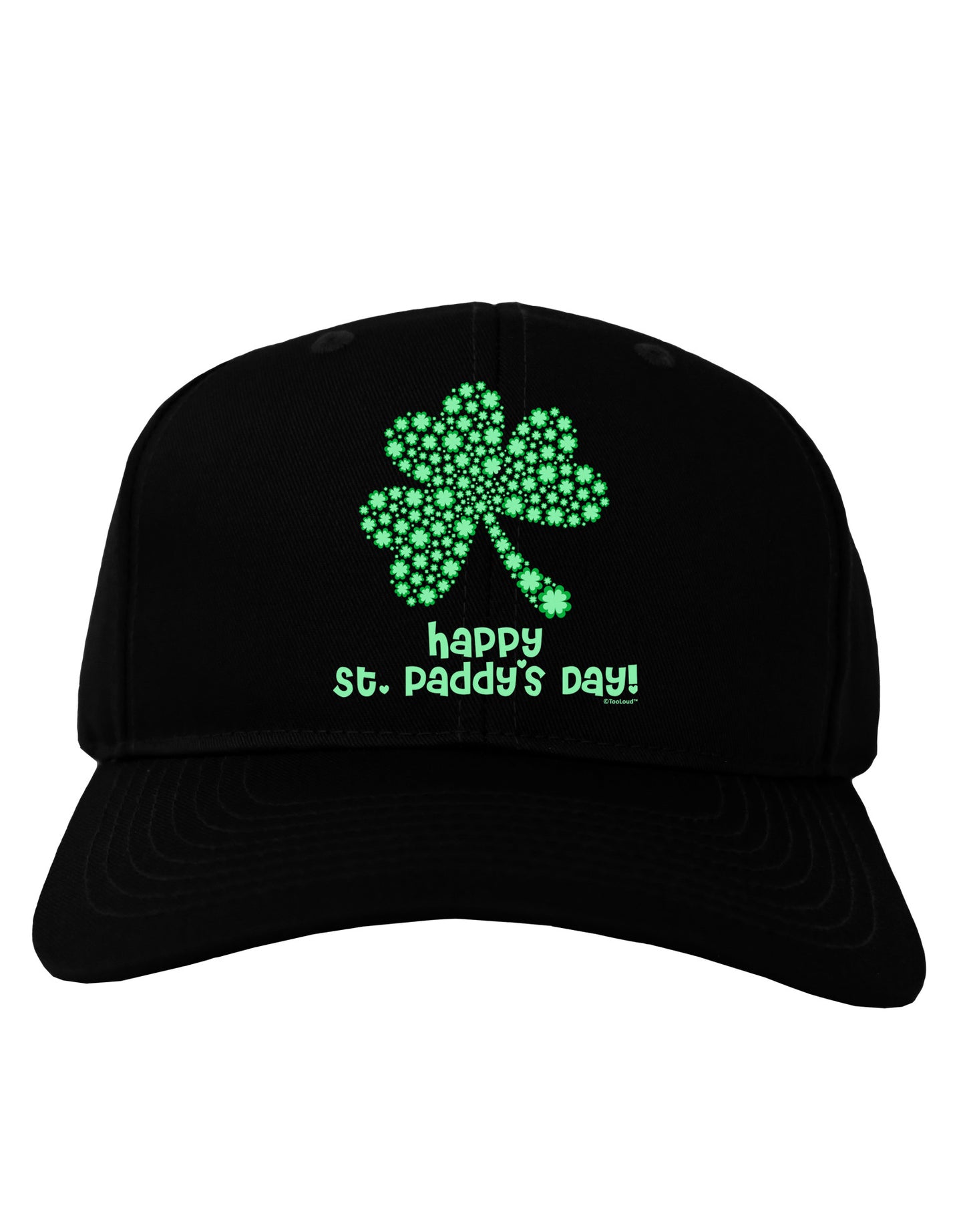 Happy St. Paddy's Day Shamrock Design Adult Dark Baseball Cap Hat by TooLoud-Baseball Cap-TooLoud-Black-One Size-Davson Sales