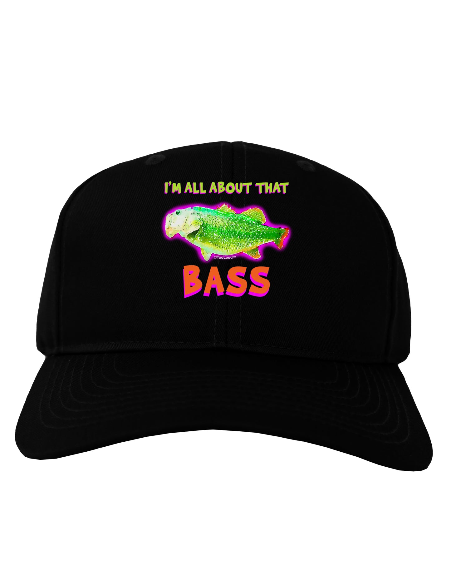 All About That Bass Fish Watercolor Adult Dark Baseball Cap Hat-Baseball Cap-TooLoud-Black-One Size-Davson Sales