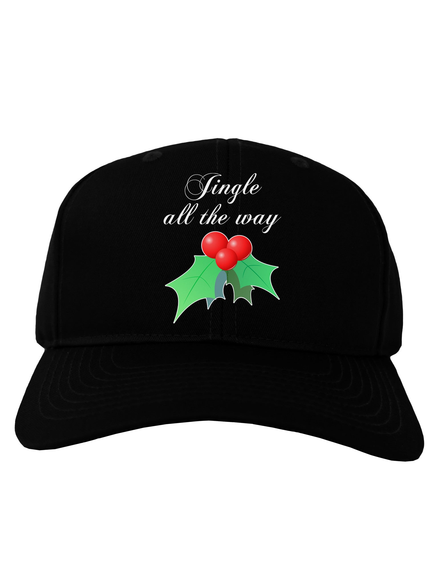 Jingle All the Way - holly Adult Dark Baseball Cap Hat-Baseball Cap-TooLoud-Black-One Size-Davson Sales