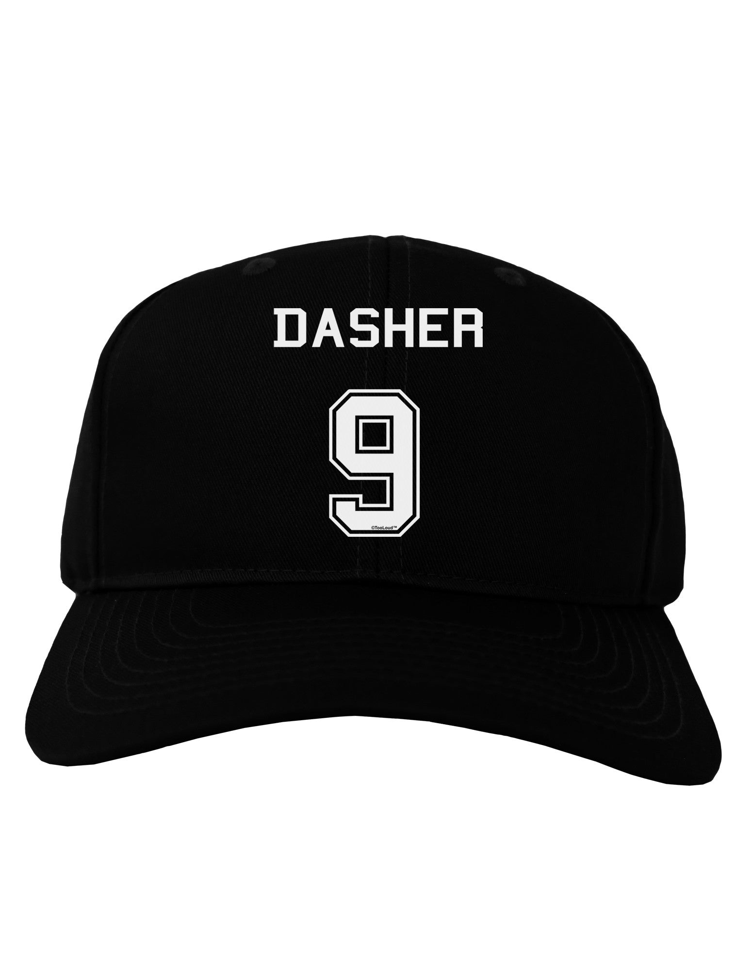 Reindeer Jersey - Dasher 9 Adult Dark Baseball Cap Hat-Baseball Cap-TooLoud-Black-One Size-Davson Sales