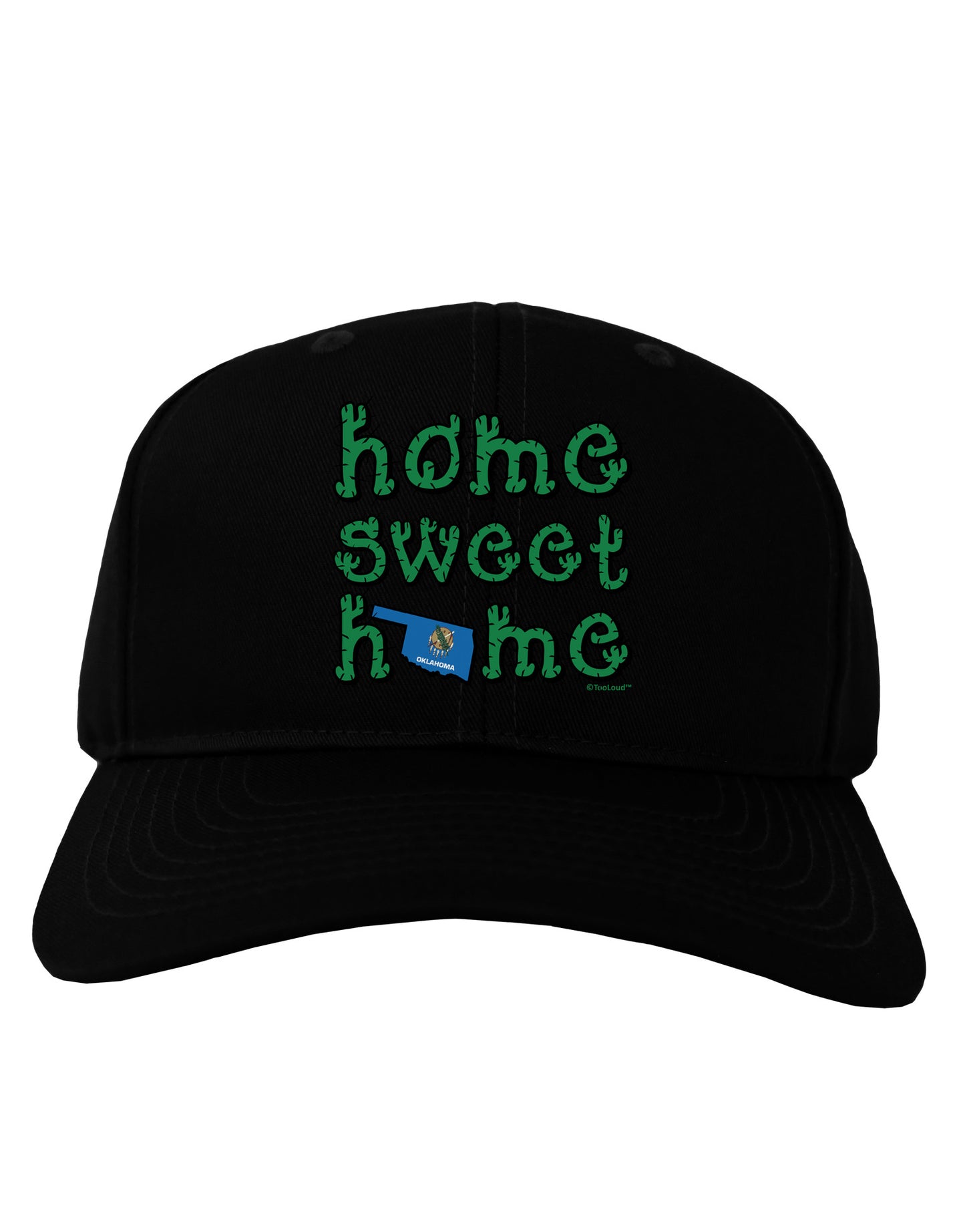 Home Sweet Home - Oklahoma - Cactus and State Flag Adult Dark Baseball Cap Hat by TooLoud-Baseball Cap-TooLoud-Black-One Size-Davson Sales