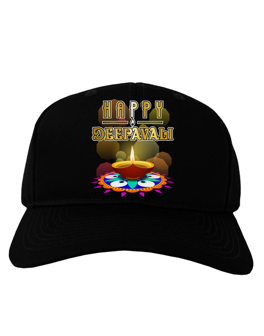 Happy Deepavali - Rangoli and Diya Adult Dark Baseball Cap Hat by-Baseball Cap-TooLoud-Black-One Size-Davson Sales