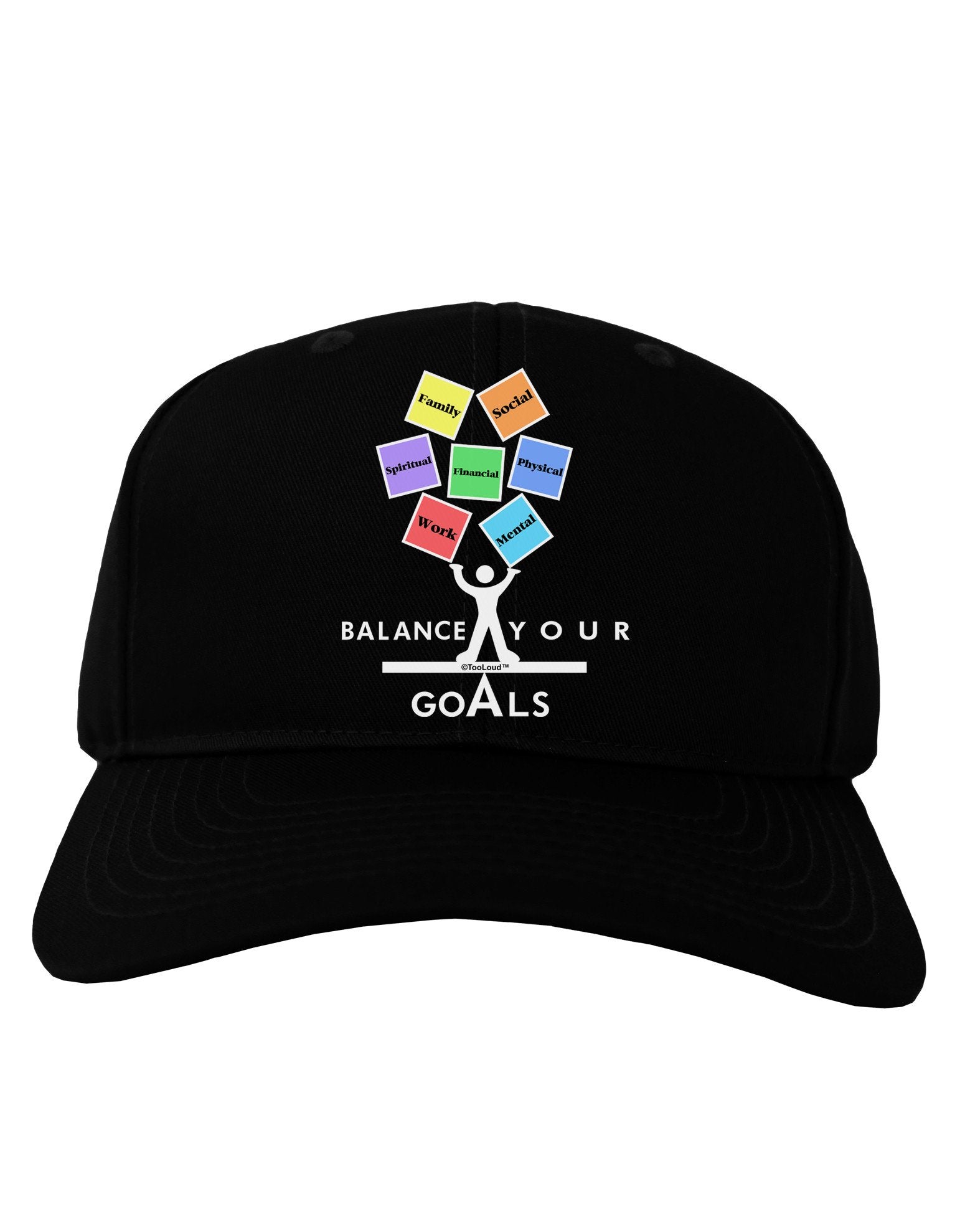 Balance Your Goals Adult Dark Baseball Cap Hat-Baseball Cap-TooLoud-Black-One Size-Davson Sales