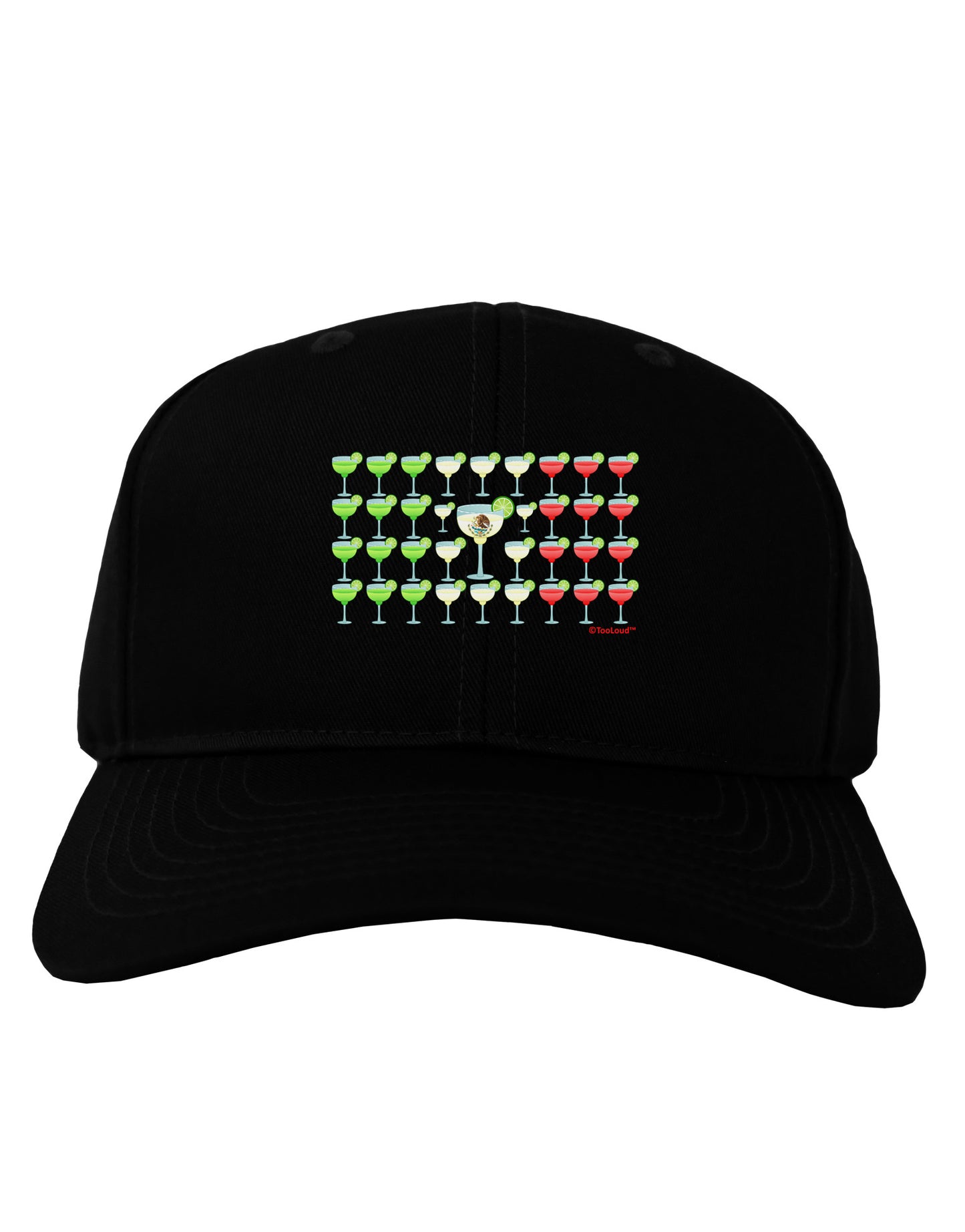 Mexican Flag of Margaritas Adult Dark Baseball Cap Hat by TooLoud-Baseball Cap-TooLoud-Black-One Size-Davson Sales