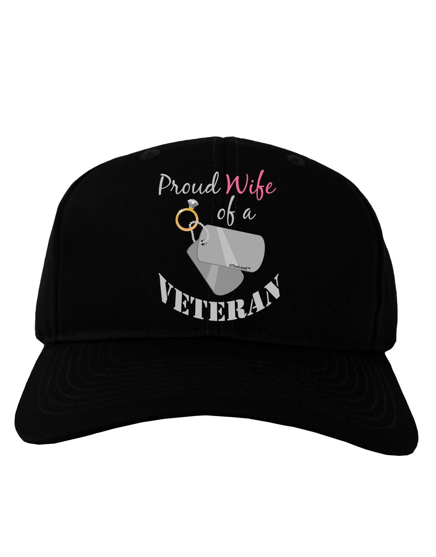 Wife of Veteran Adult Dark Baseball Cap Hat-Baseball Cap-TooLoud-Black-One Size-Davson Sales