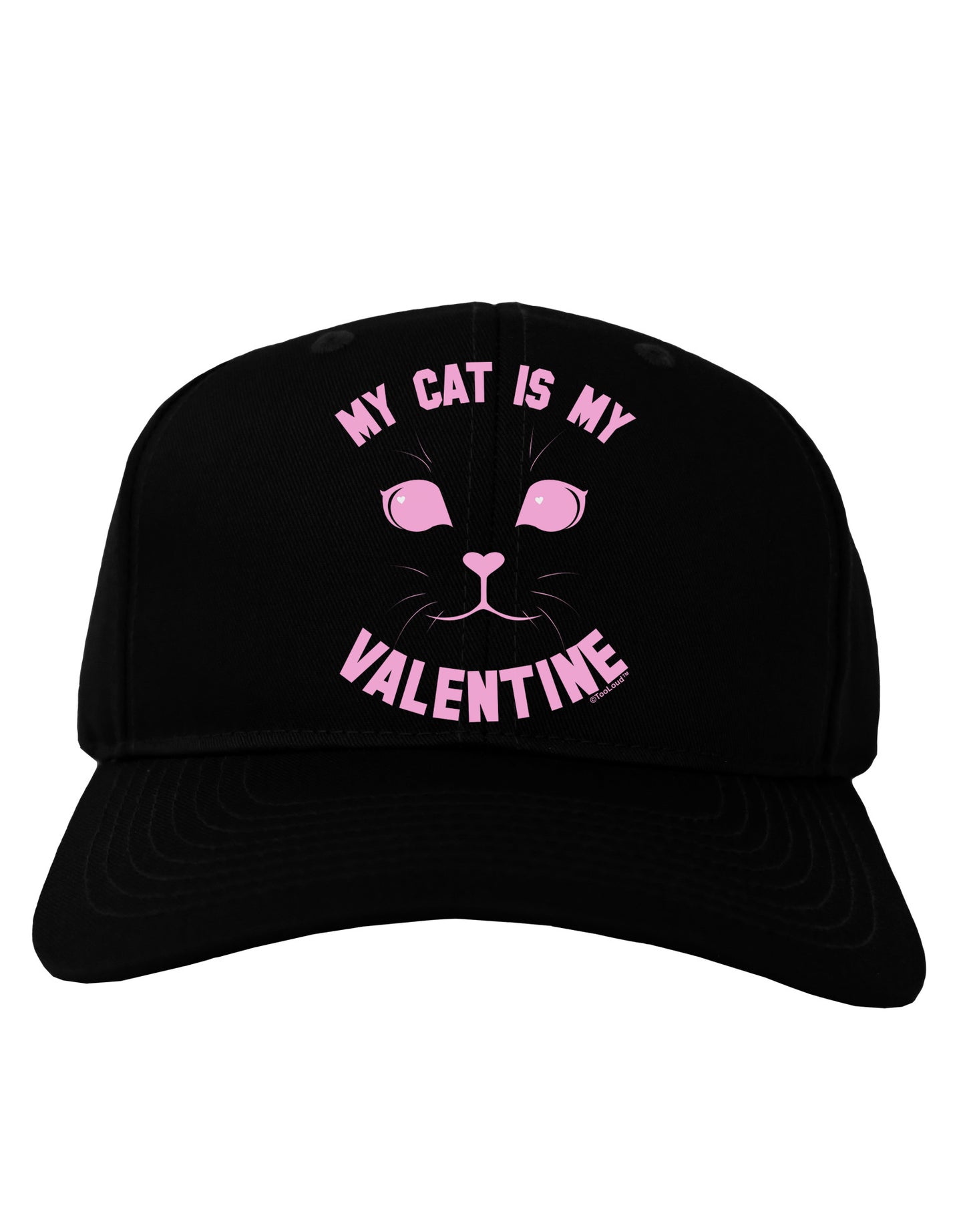 My Cat is my Valentine Adult Dark Baseball Cap Hat by-Baseball Cap-TooLoud-Black-One Size-Davson Sales