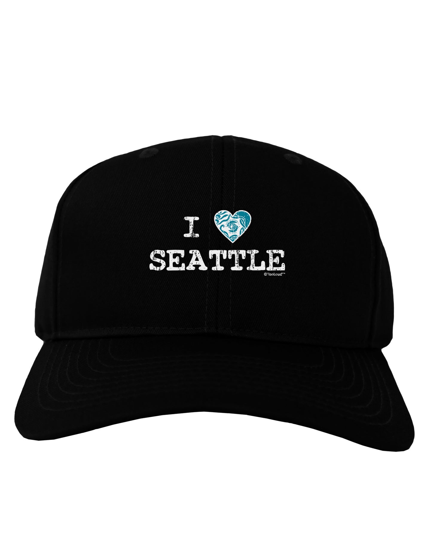 Distressed I Heart Seattle - Heart Flag Adult Dark Baseball Cap Hat by TooLoud-Baseball Cap-TooLoud-Black-One Size-Davson Sales