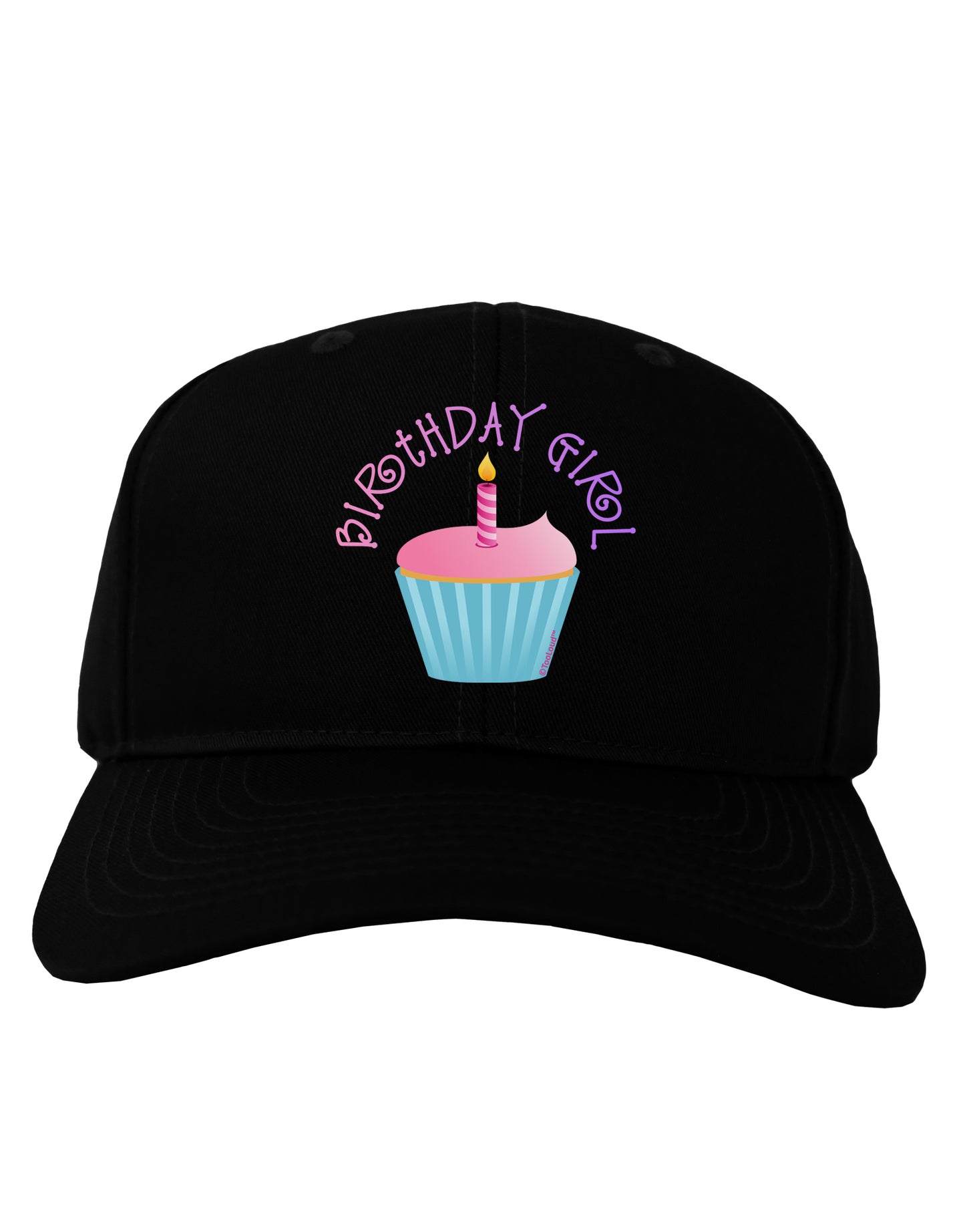Birthday Girl - Candle Cupcake Adult Dark Baseball Cap Hat by TooLoud-Baseball Cap-TooLoud-Black-One Size-Davson Sales