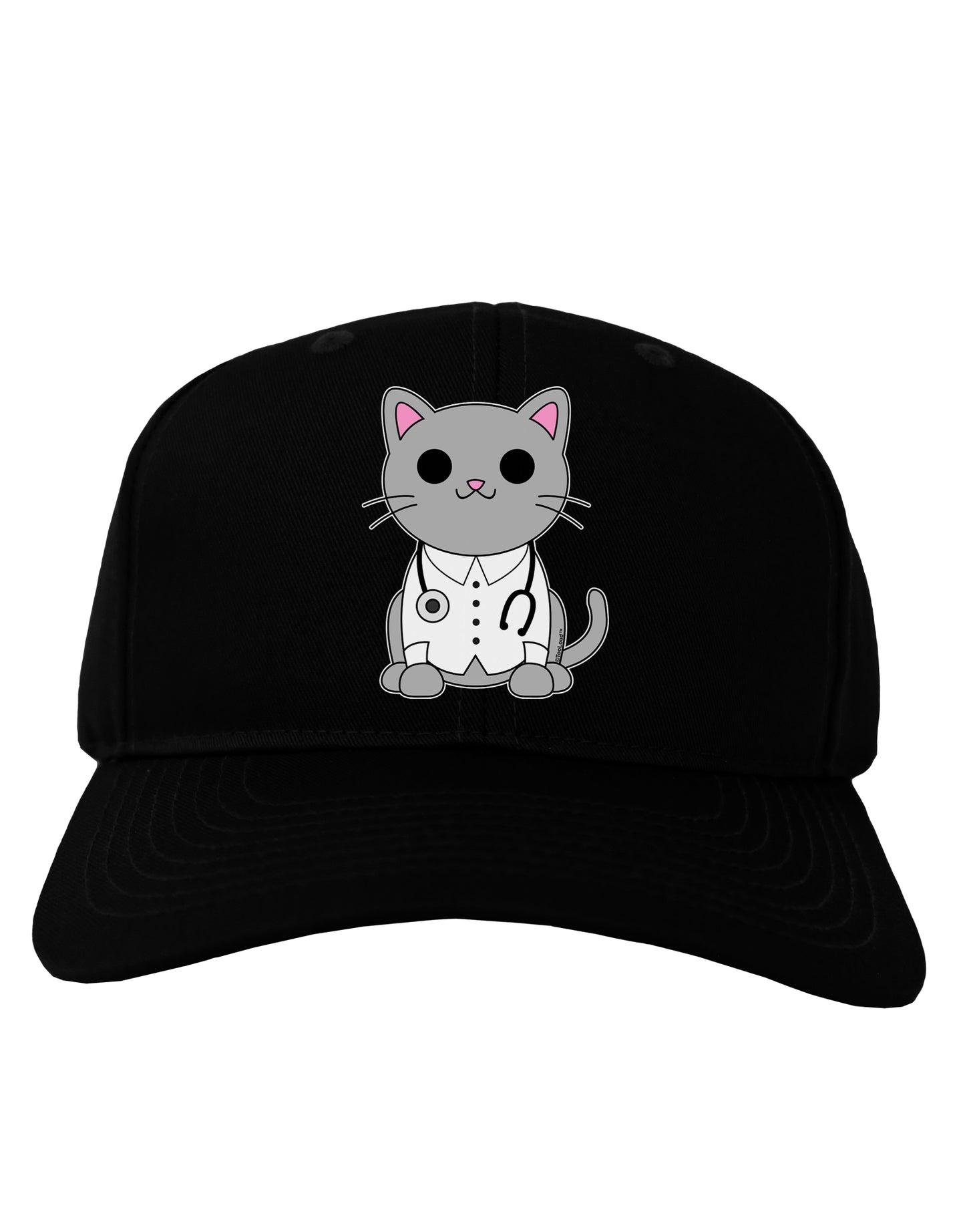 Dr Cat MD - Cute Cat Design Adult Dark Baseball Cap Hat by TooLoud-Baseball Cap-TooLoud-Black-One Size-Davson Sales
